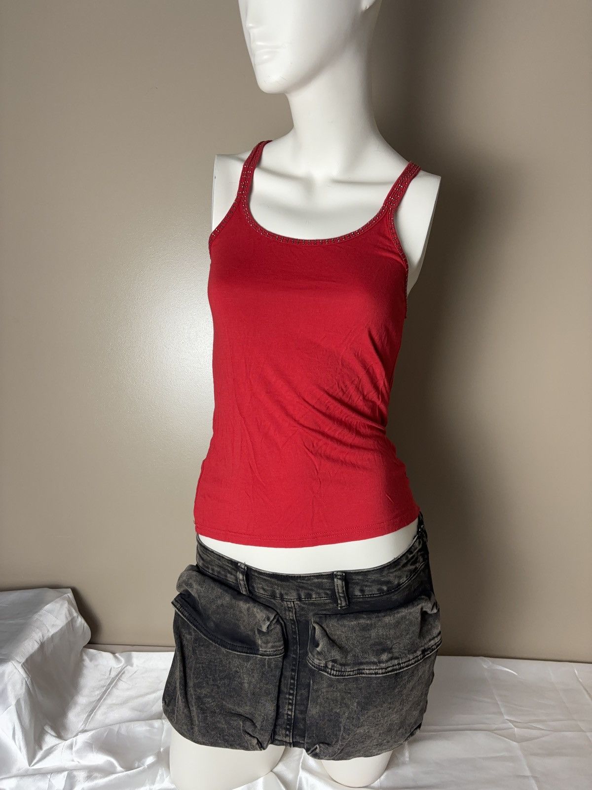Japanese Brand × Vintage Glamour sexy red vintage tank top Size M / US 6-8 / IT 42-44 - 4 Thumbnail