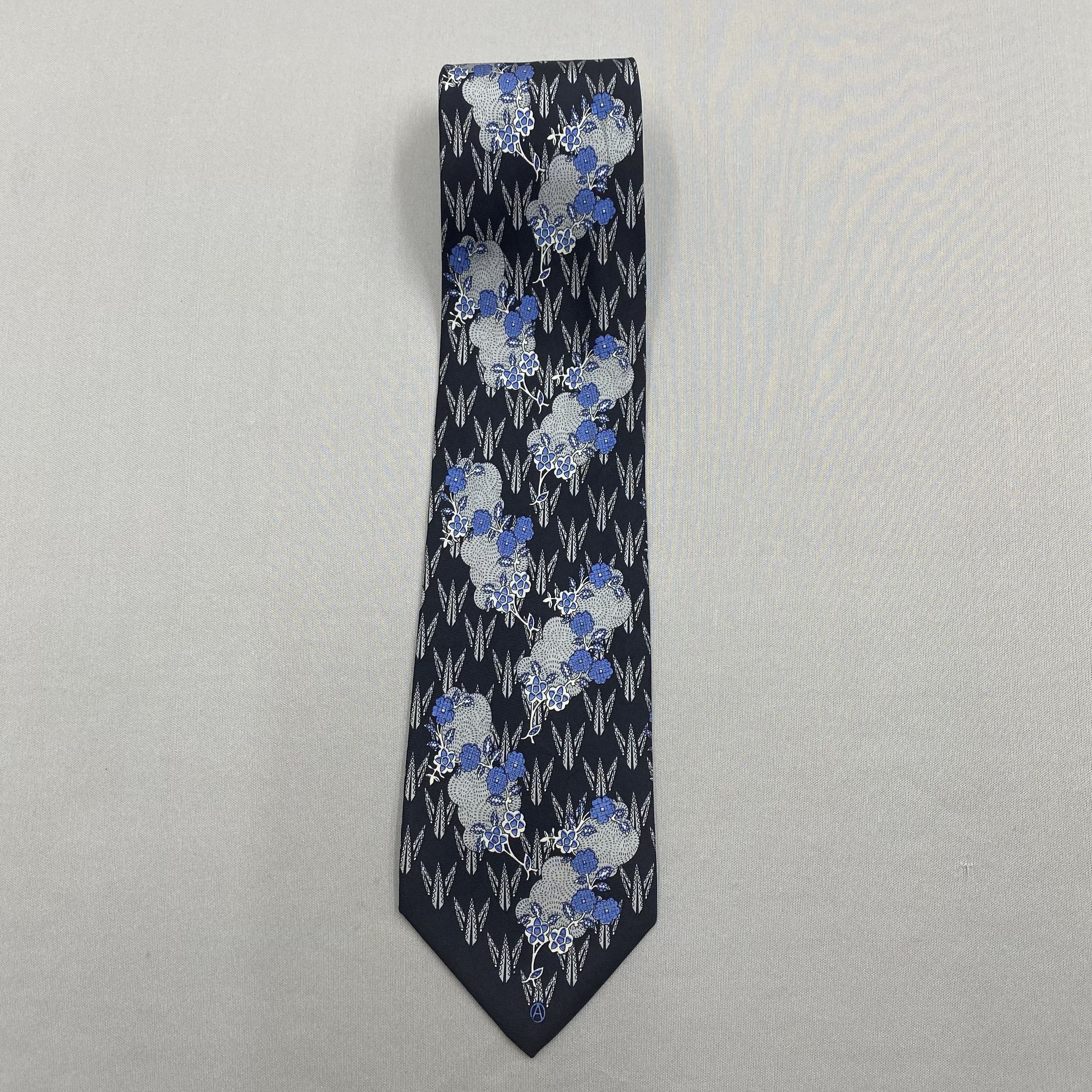 Japanese Brand Vintage Arnys SILK Necktie Cravate Pure Silk Neck Tie Size ONE SIZE - 3 Thumbnail