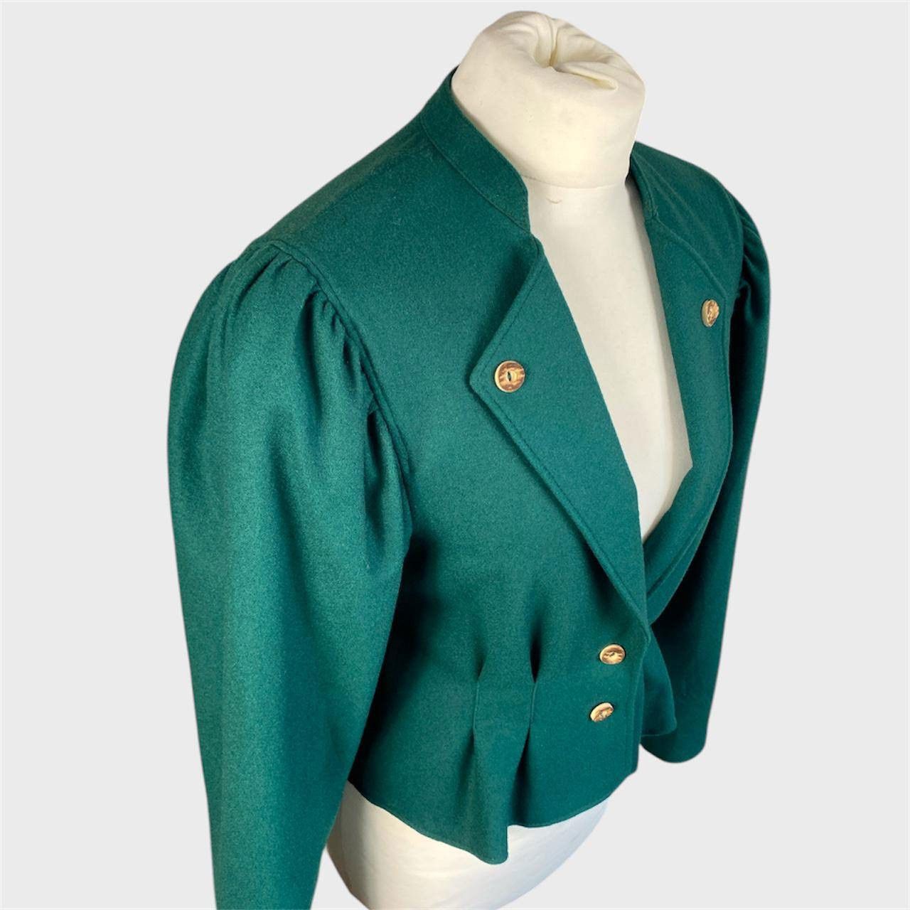 Other Vintage Green Wool Blazer Size S Defined Waist Jacket Size S / US 4 / IT 40 - 7 Thumbnail