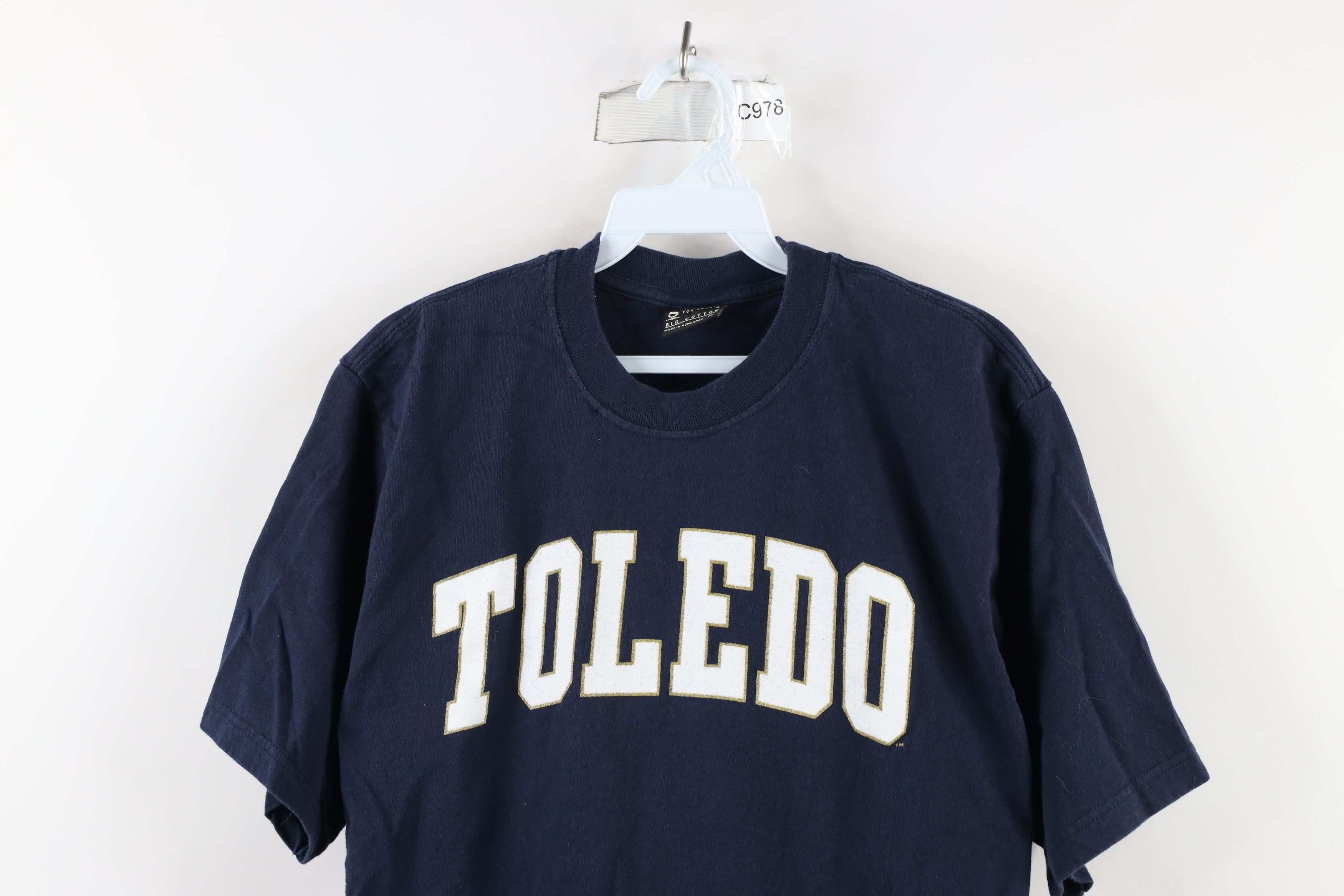 Vintage Vintage 90s Spell Out University of Toledo T-Shirt Navy Blue Size US M / EU 48-50 / 2 - 2 Thumbnail