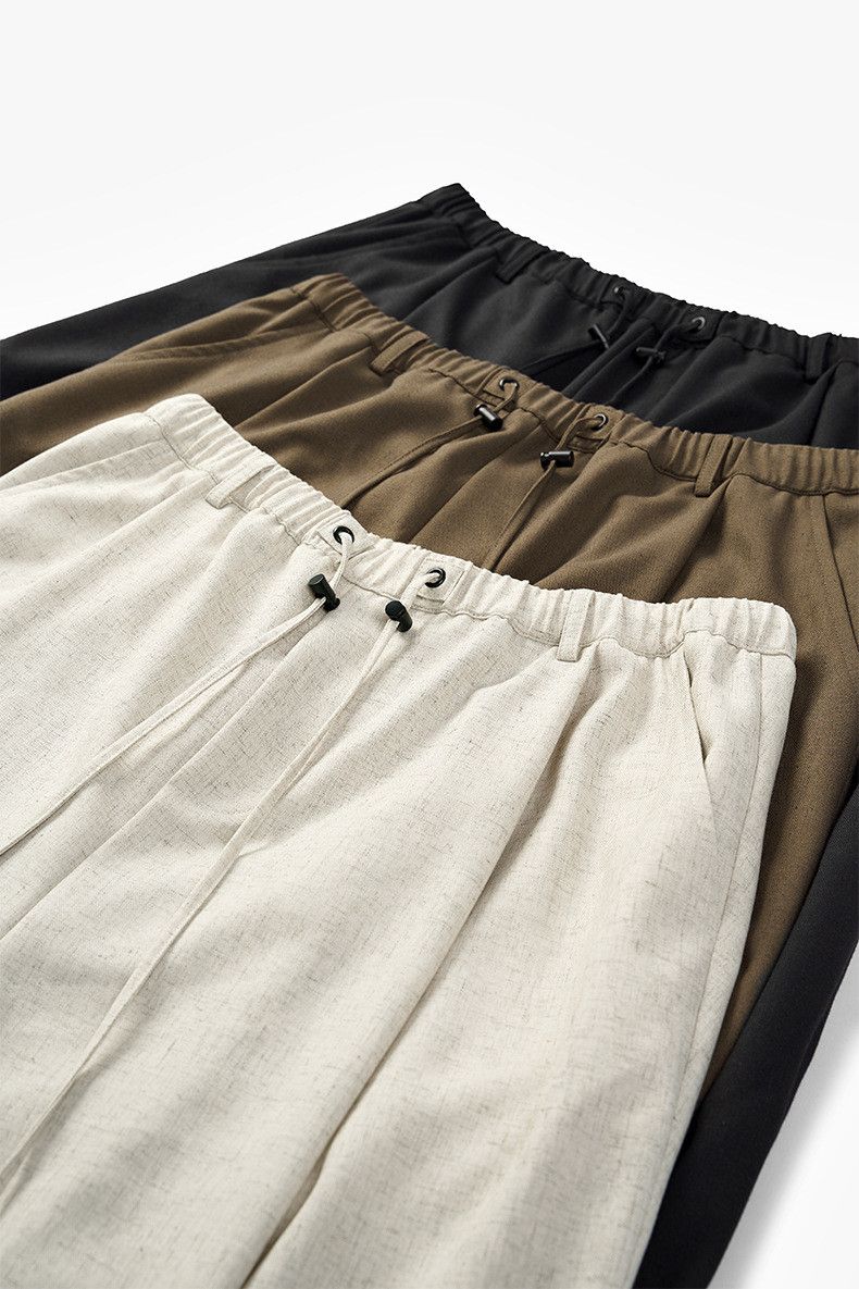Japanese Brand Linen wide leg pants, loose solid color casual pants Size US 28 / EU 44 - 7 Thumbnail