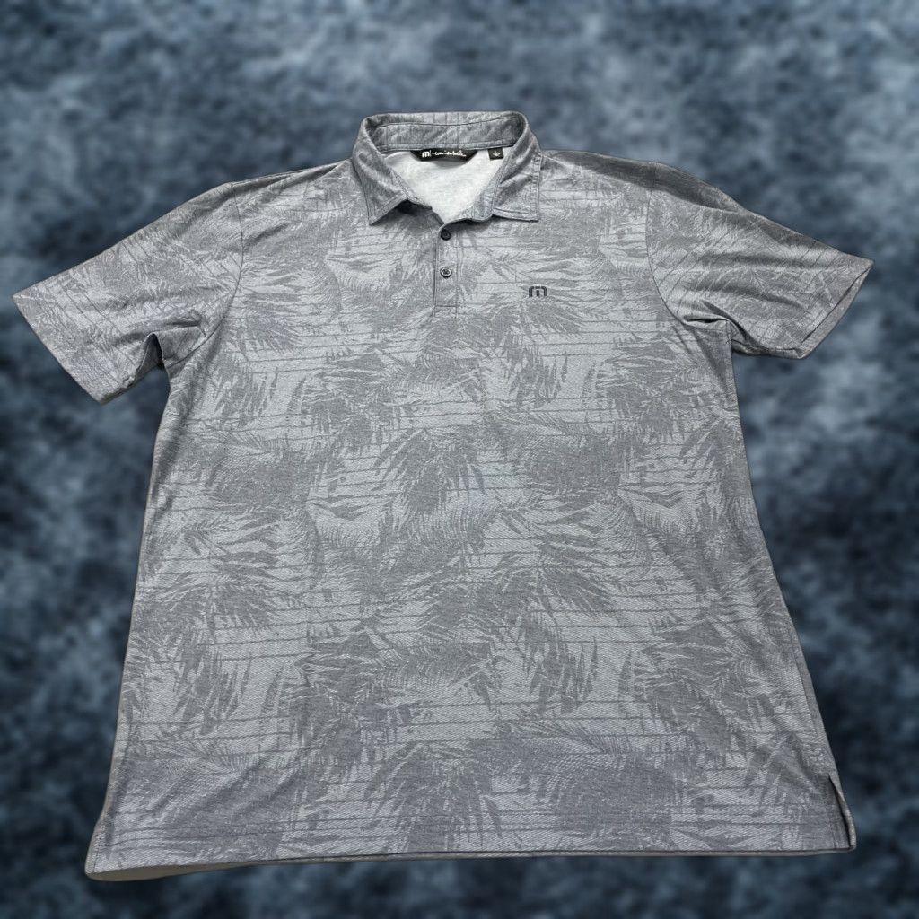 TravisMathew Travis Mathew Polo Shirt Mens L Blue Floral Leaf Golf AOP Pique Shirt Size US L / EU 52-54 / 3 - 1 Thumbnail