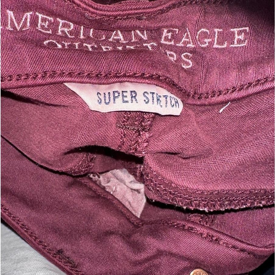 American Eagle Outfitters AEO Plum Denim Super Stretch High Rise Shortie Shorts Size 28" / US 6 / IT 42 - 8 Thumbnail