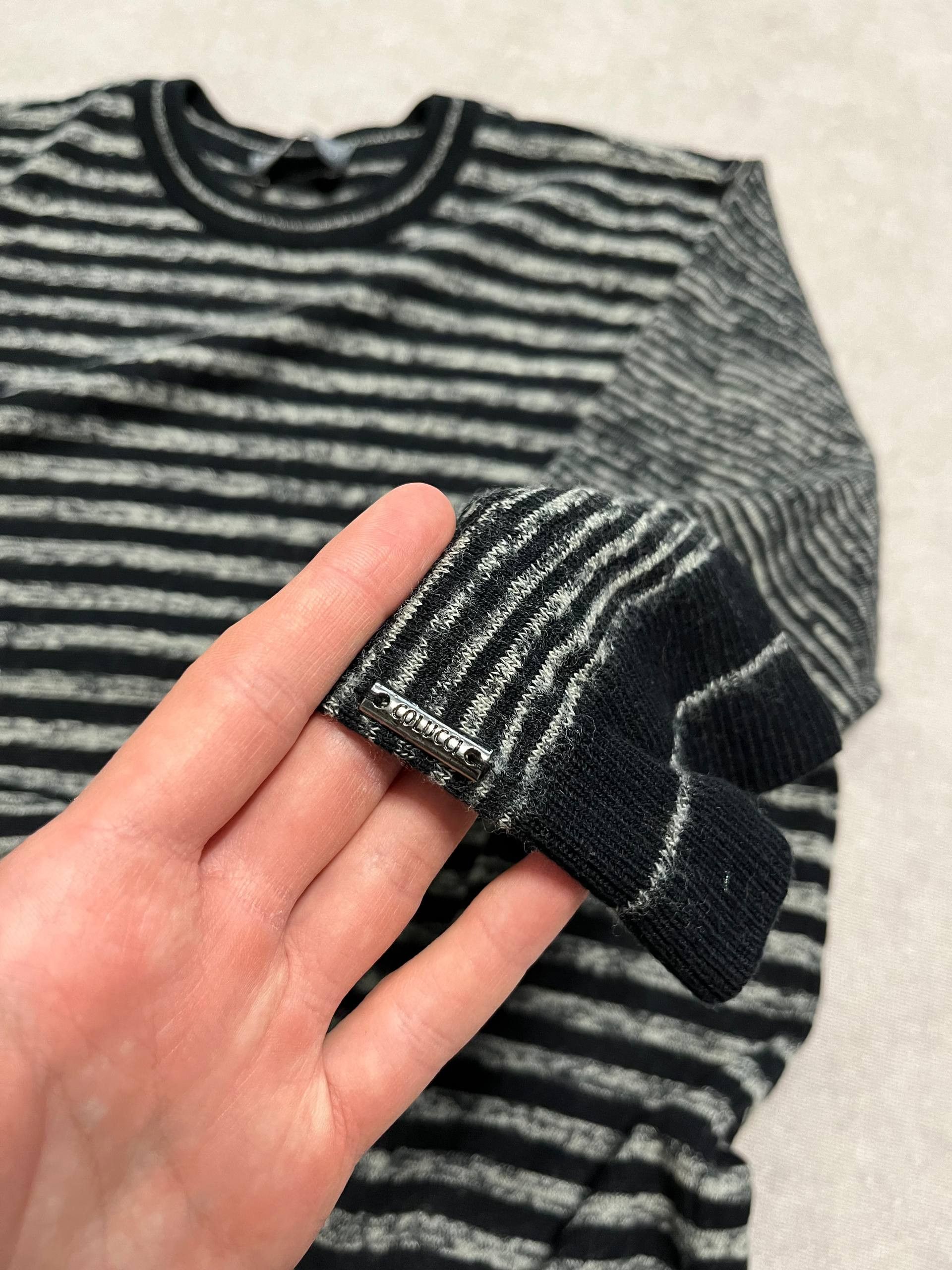 Carlo Colucci Carlo Colucci Mens Sweater Pullover Striped Black Vintage Size US XL / EU 56 / 4 - 13 Thumbnail
