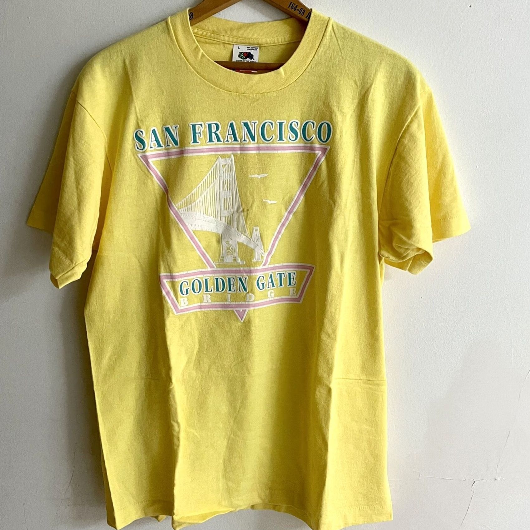 Vintage VTG 90s SAN FRANCISCO GOLDEN GATE BRIDGE T SHIRT Yellow SF USA SzL Unisex Short Sleeve Graphic Tee L Size US L / EU 52-54 / 3 - 3 Thumbnail