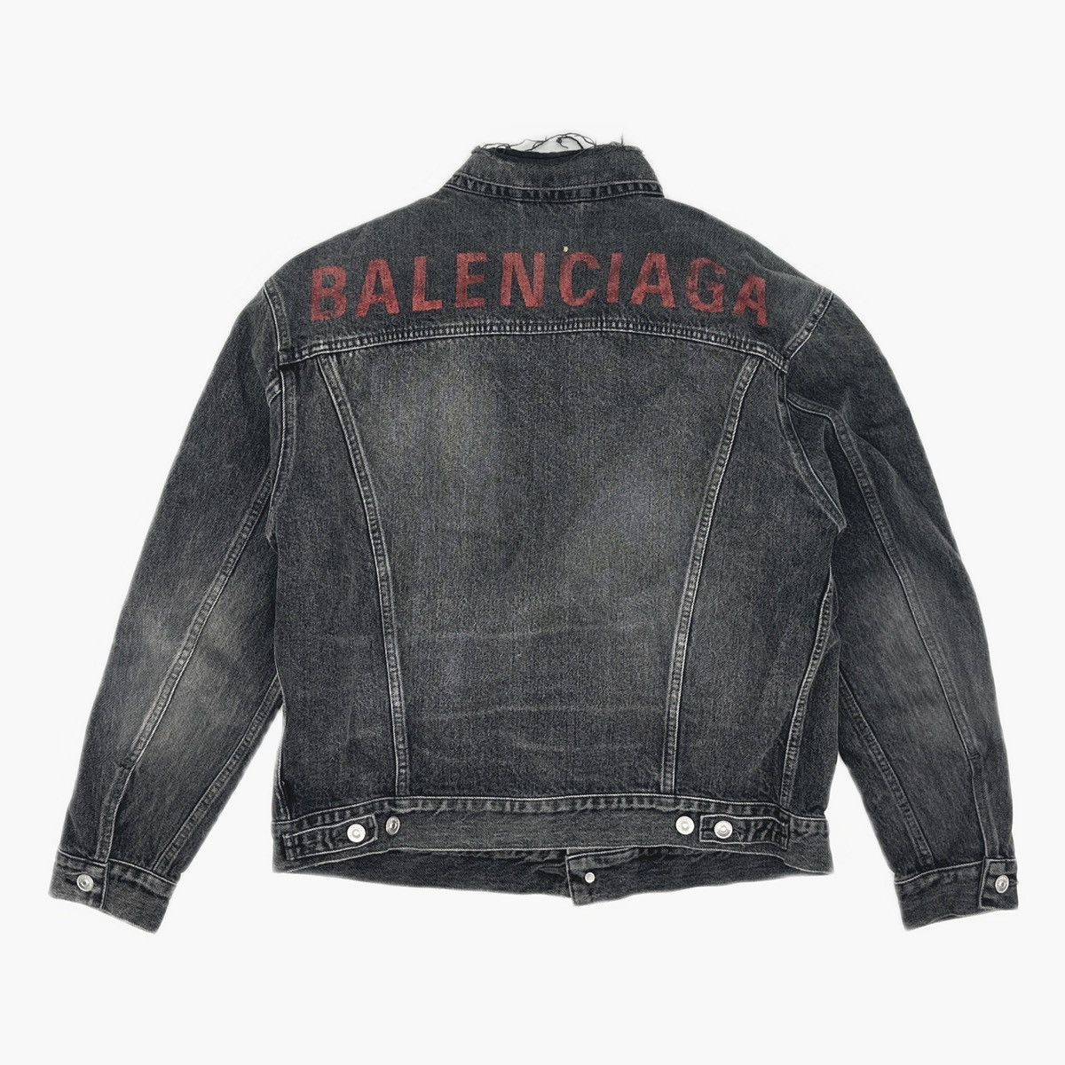 デニムジャケット Balenciaga Denim And Fleece Cotton Jacket With Logo Men's Zip-up Denim Jacket in Blue | Balenciaga US