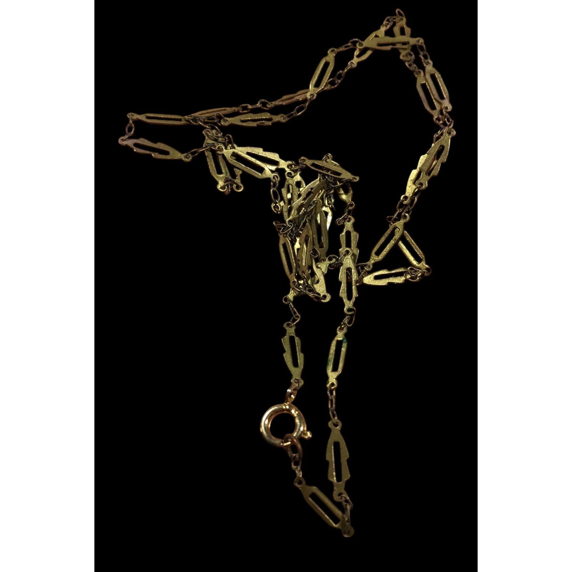 Other Distressed Unique Gold Tone Chain Link Necklace Size ONE SIZE - 4 Thumbnail