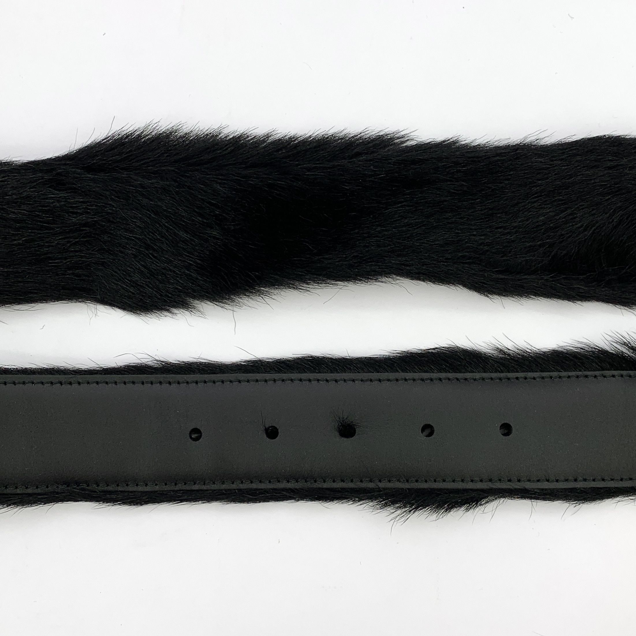 Prada Prada Black Leather & Shearling Belt (104×4.5cm) Size ONE SIZE - 5 Thumbnail