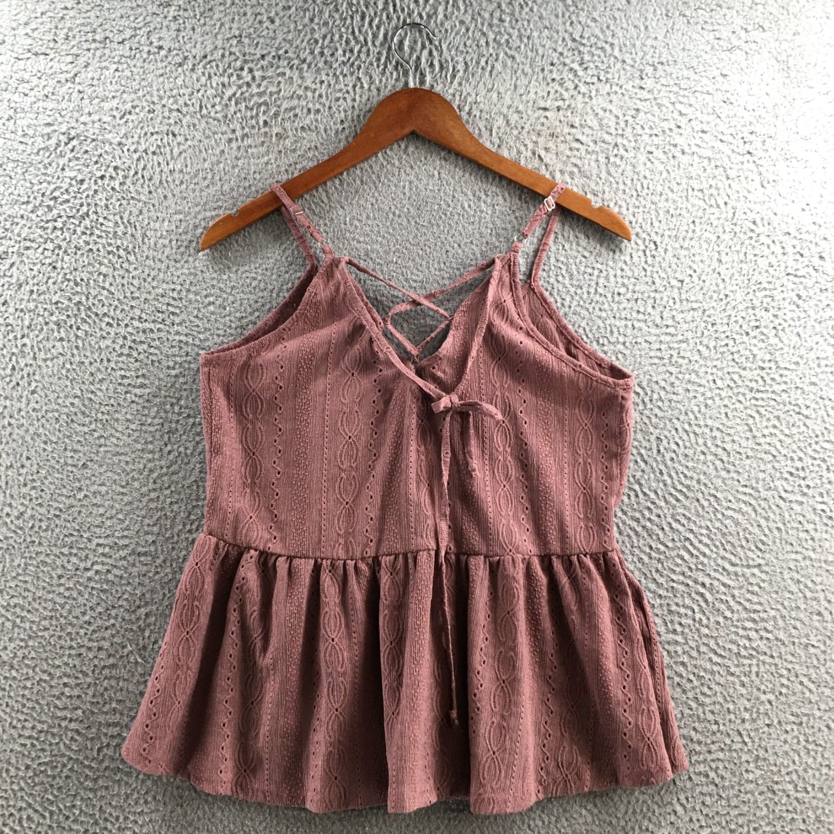 Vintage Maurices Tank Top Womens M Brown Sleeveless Criss Cross Eyelet Knit NEW Size M / US 6-8 / IT 42-44 - 7 Thumbnail