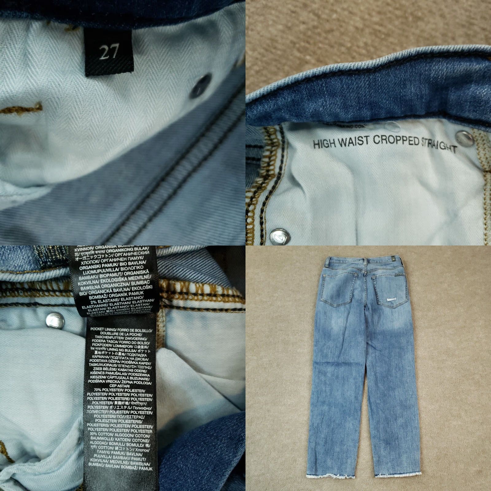 7 For All Mankind 7 For All Mankind Womens High Waist Cropped Straight Blue Jeans 26x26 Button Fly Size 26" / US 2 / IT 38 - 8 Thumbnail