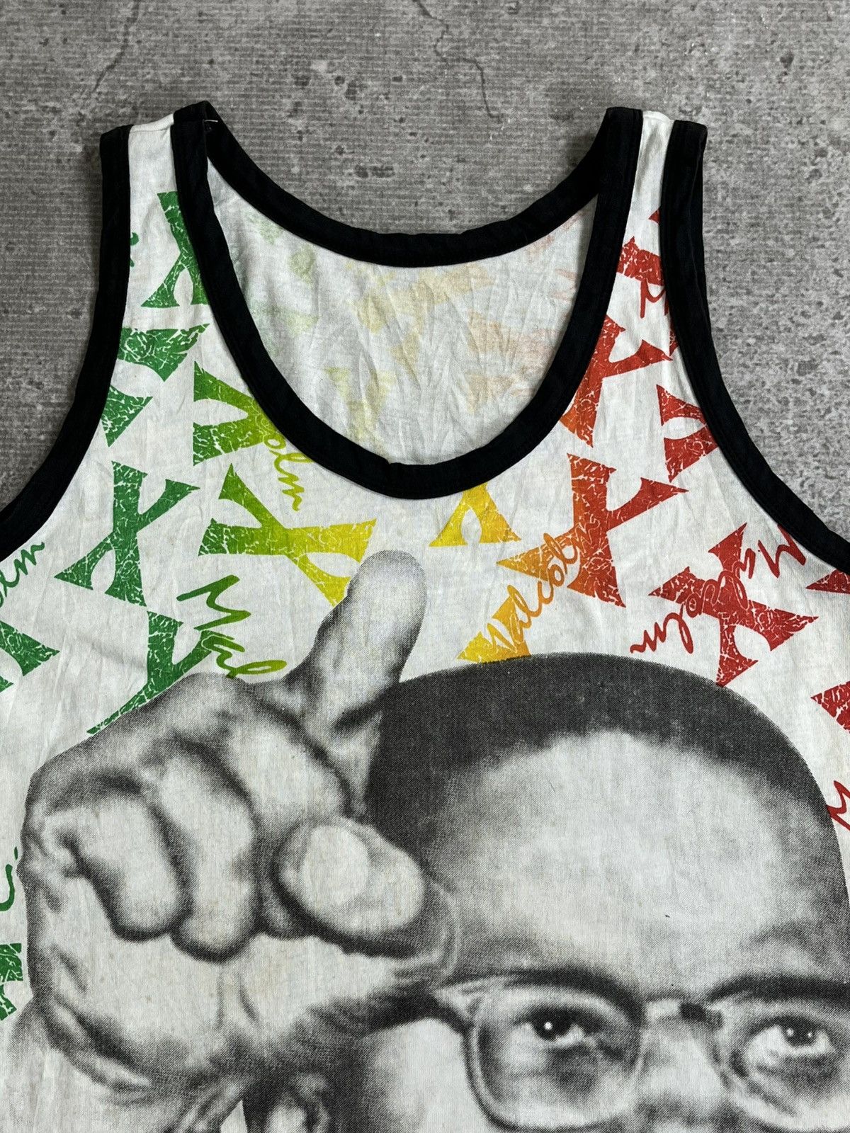Vintage Vintage Malcolm X All Over Print Tanktop Size US M / EU 48-50 / 2 - 3 Thumbnail