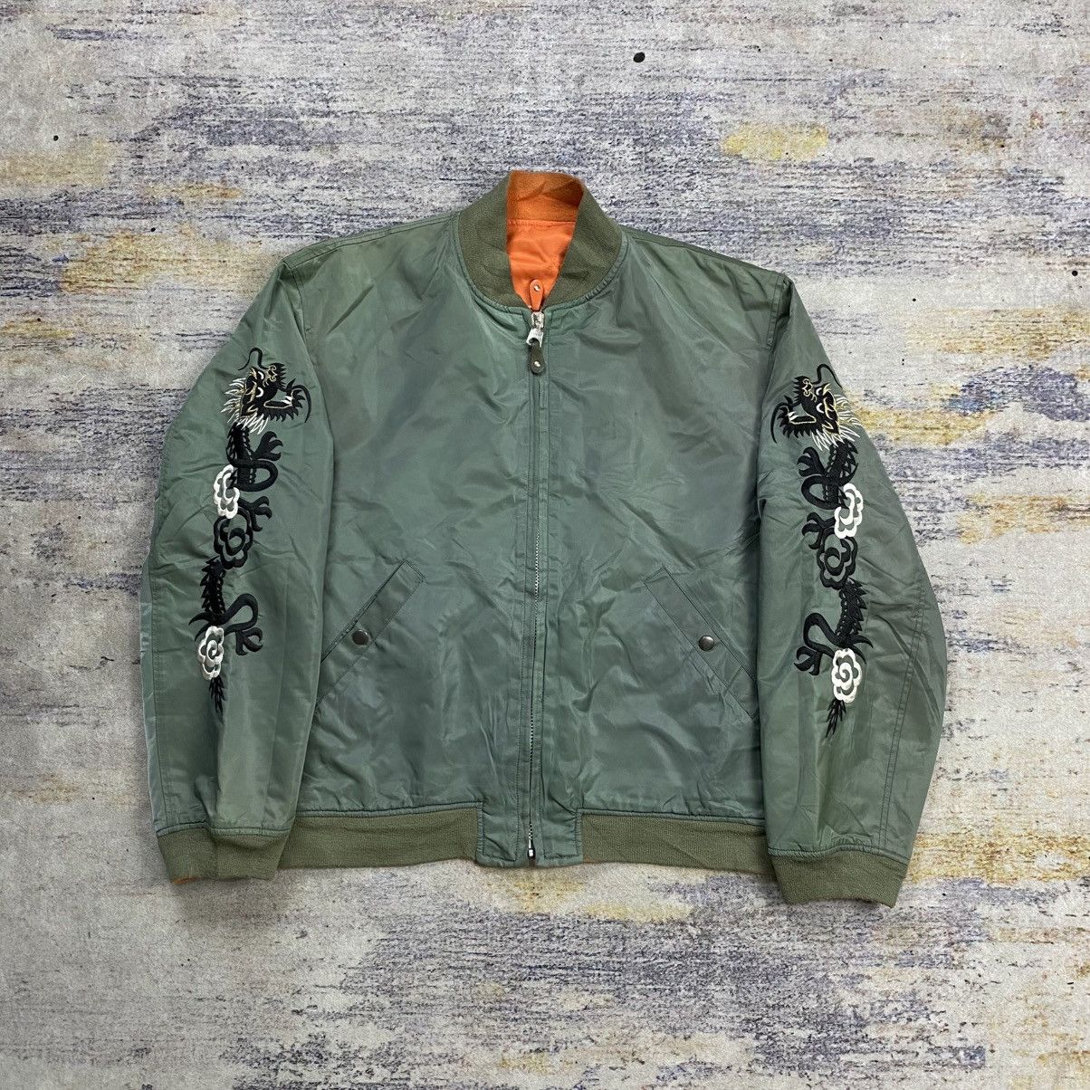 Bape Vintage bape embroidery dragon reversible bomber jacket Size US XL / EU 56 / 4 - 1 Thumbnail