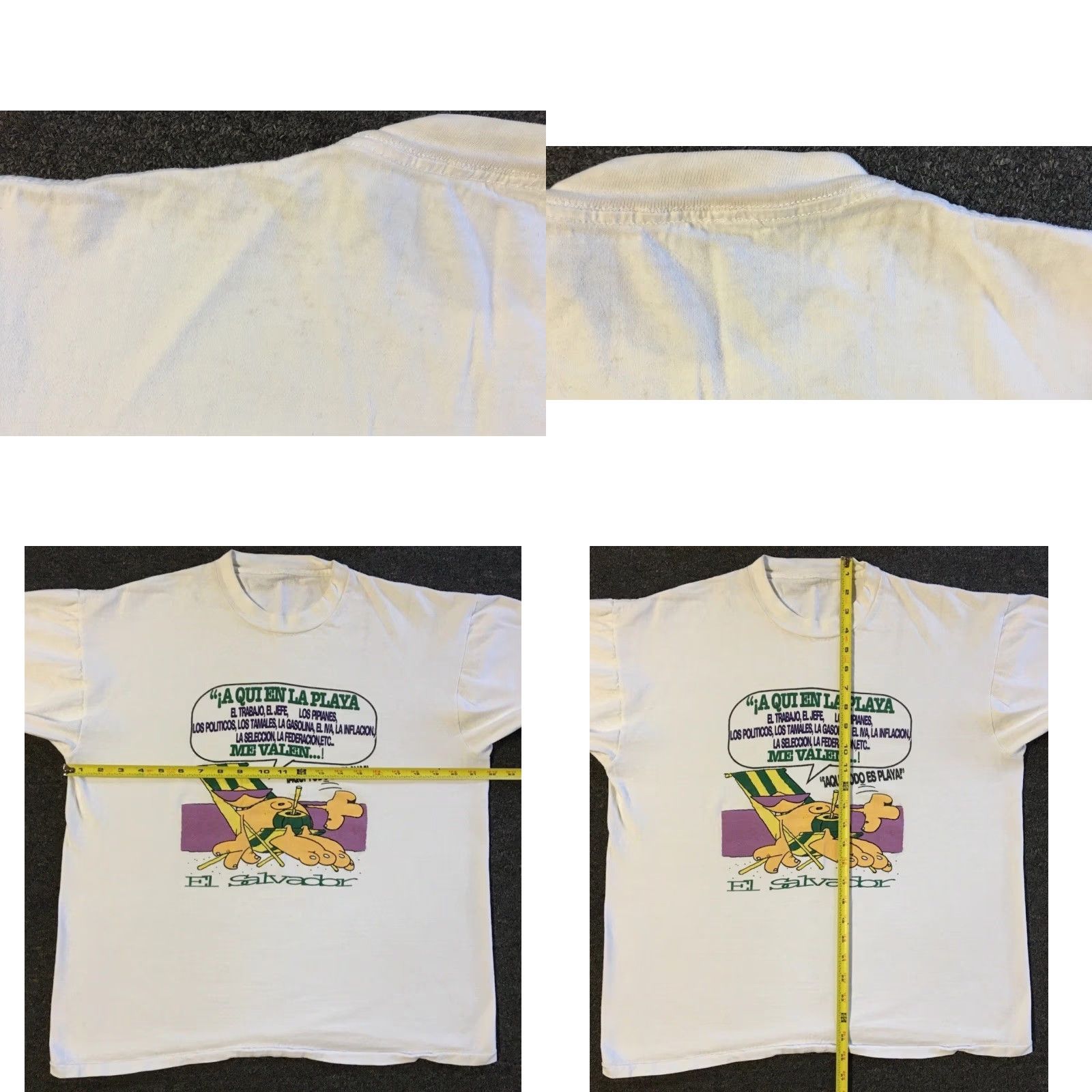 Vintage Vtg 90s El Salvador Faded Funny Beach Shirt S Boxy Surf Beer Bar Grunge 80s Mens T-Shirt White Pattern: Striped Size US S / EU 44-46 / 1 - 10 Thumbnail