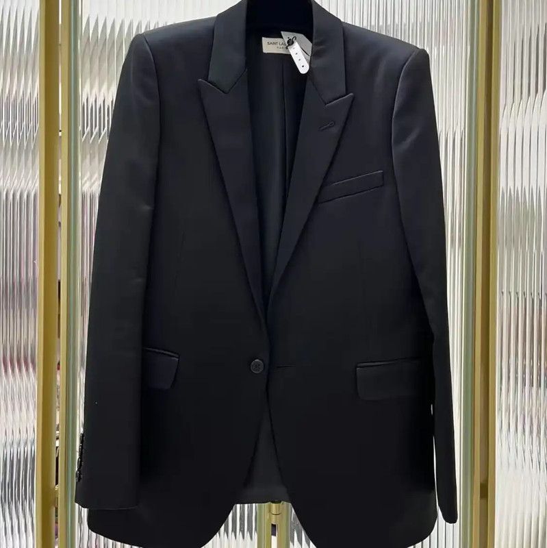 Yves Saint Laurent YSL Black Wool Long Cardigan for Women 0089 Size S / US 4 / IT 40 - 1 Thumbnail