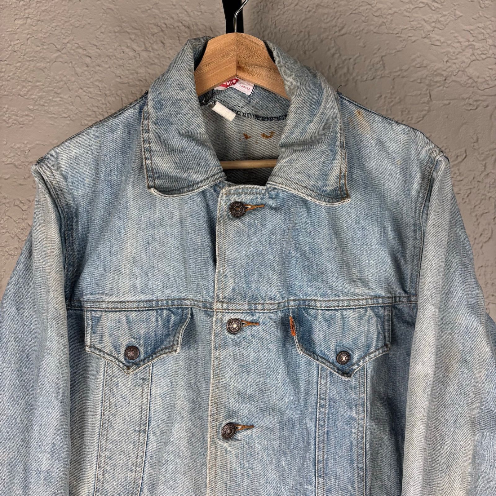 Levi's Levis 1970s Orange Tab Denim Split Tail 70671 Wmn Lrg Jacket Size L / US 10 / IT 46 - 2 Thumbnail