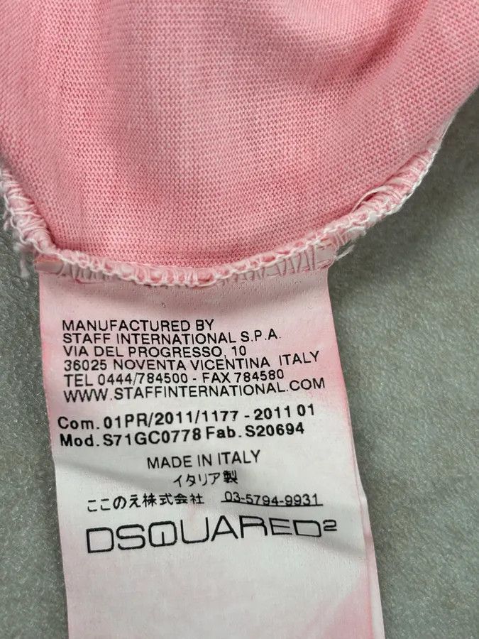 Dsquared2 2011 Dsquared2 Pink Cotton Palm Tree Embroidered Polo Size US S / EU 44-46 / 1 - 10 Thumbnail
