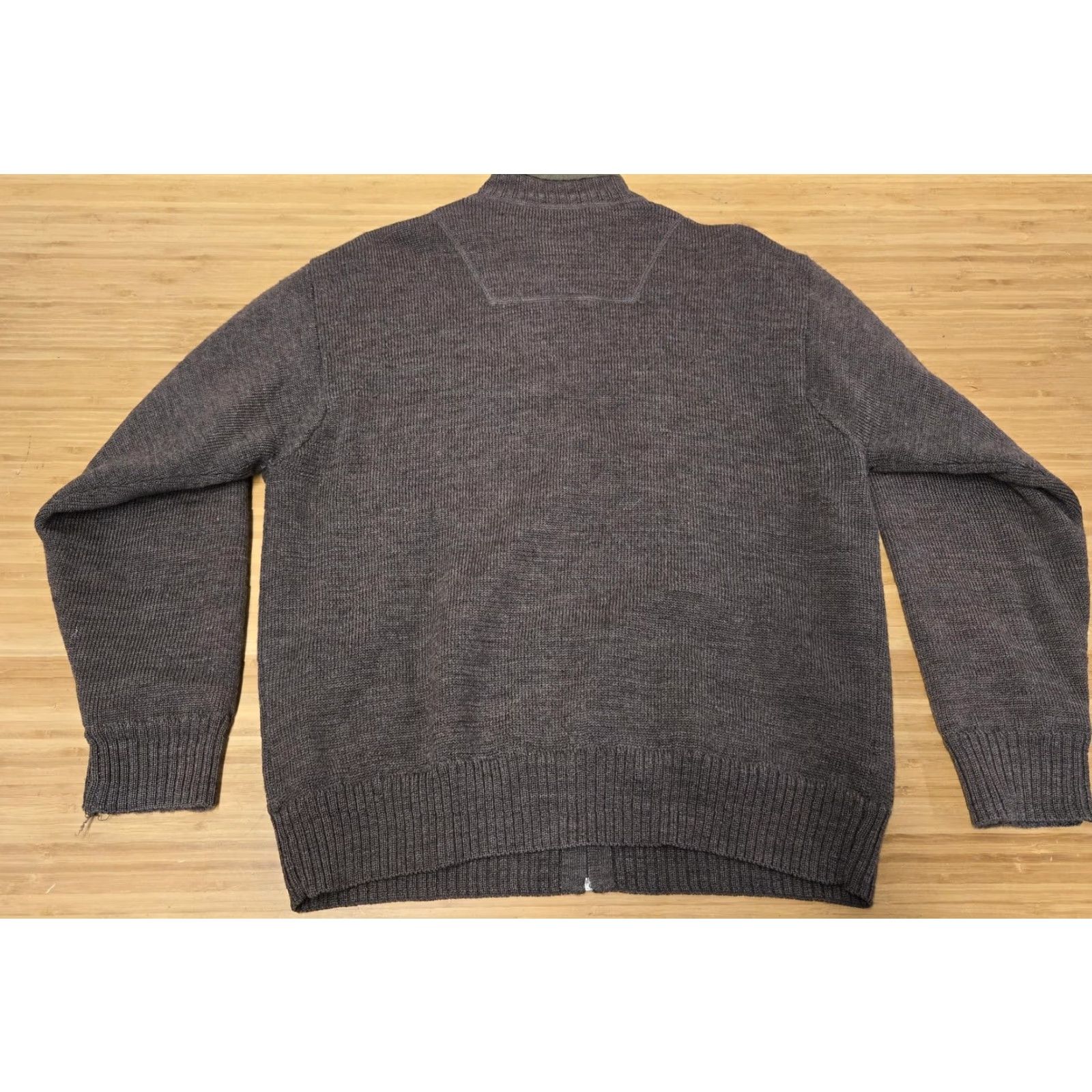 Vintage Beretta Mens Full Zip Sweater M Brown Wool Lined Shoulder Patches Hunting Knit Mock Neck Solid Size US M / EU 48-50 / 2 - 7 Thumbnail