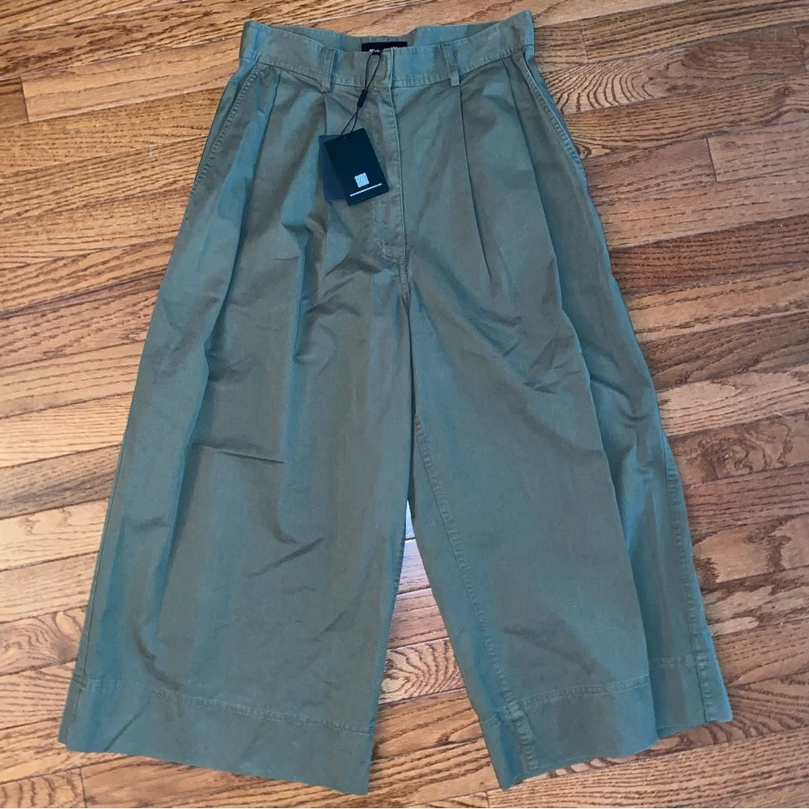 Robert Rodriguez New Robert Rodriguez $295 Maggie Twill Culottes Olive 4 Size 29" - 2 Thumbnail