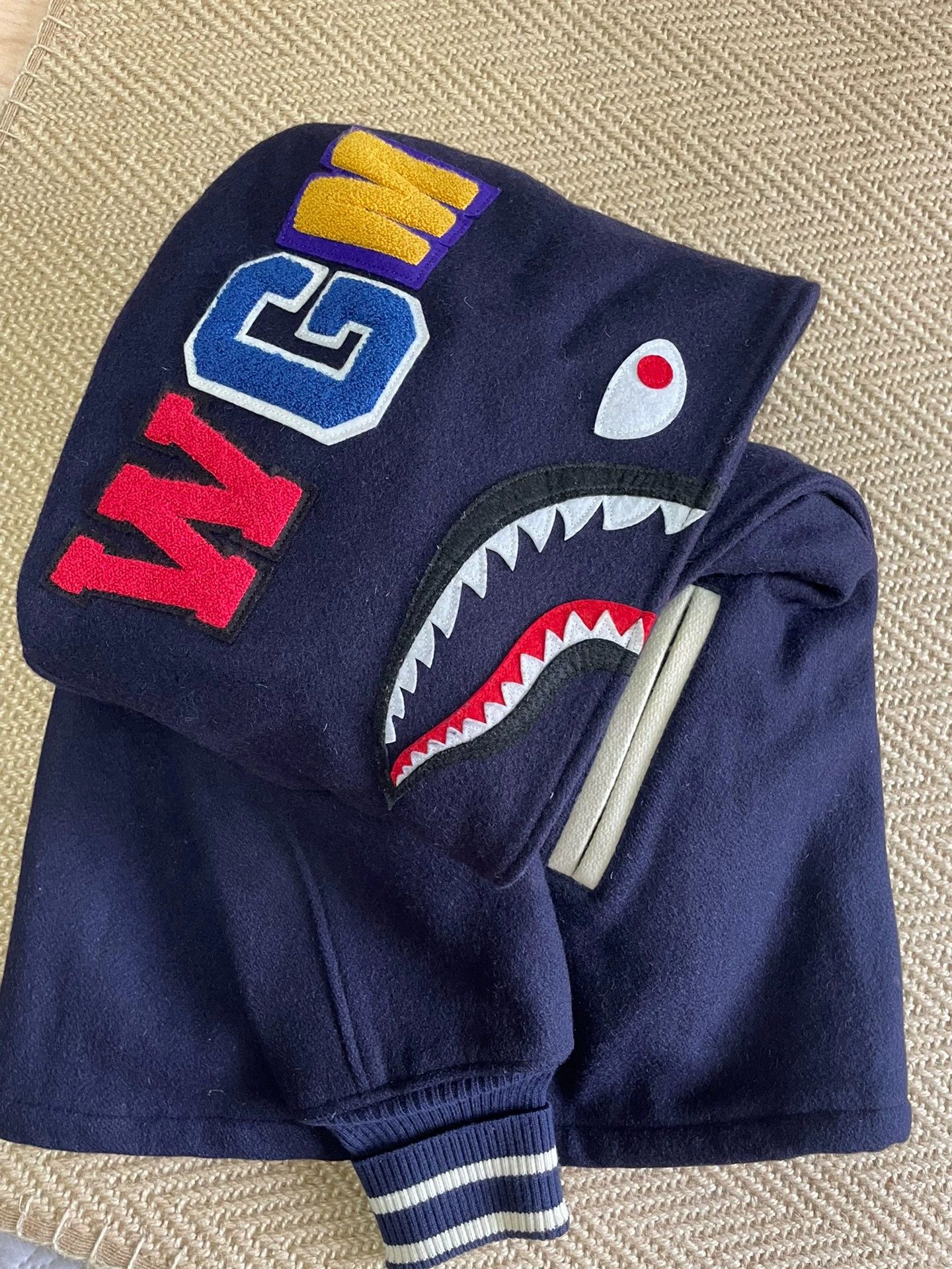 Bape BAPE Wool Baseball Shark Jacket L Rare Good Size US L / EU 52-54 / 3 - 5 Thumbnail