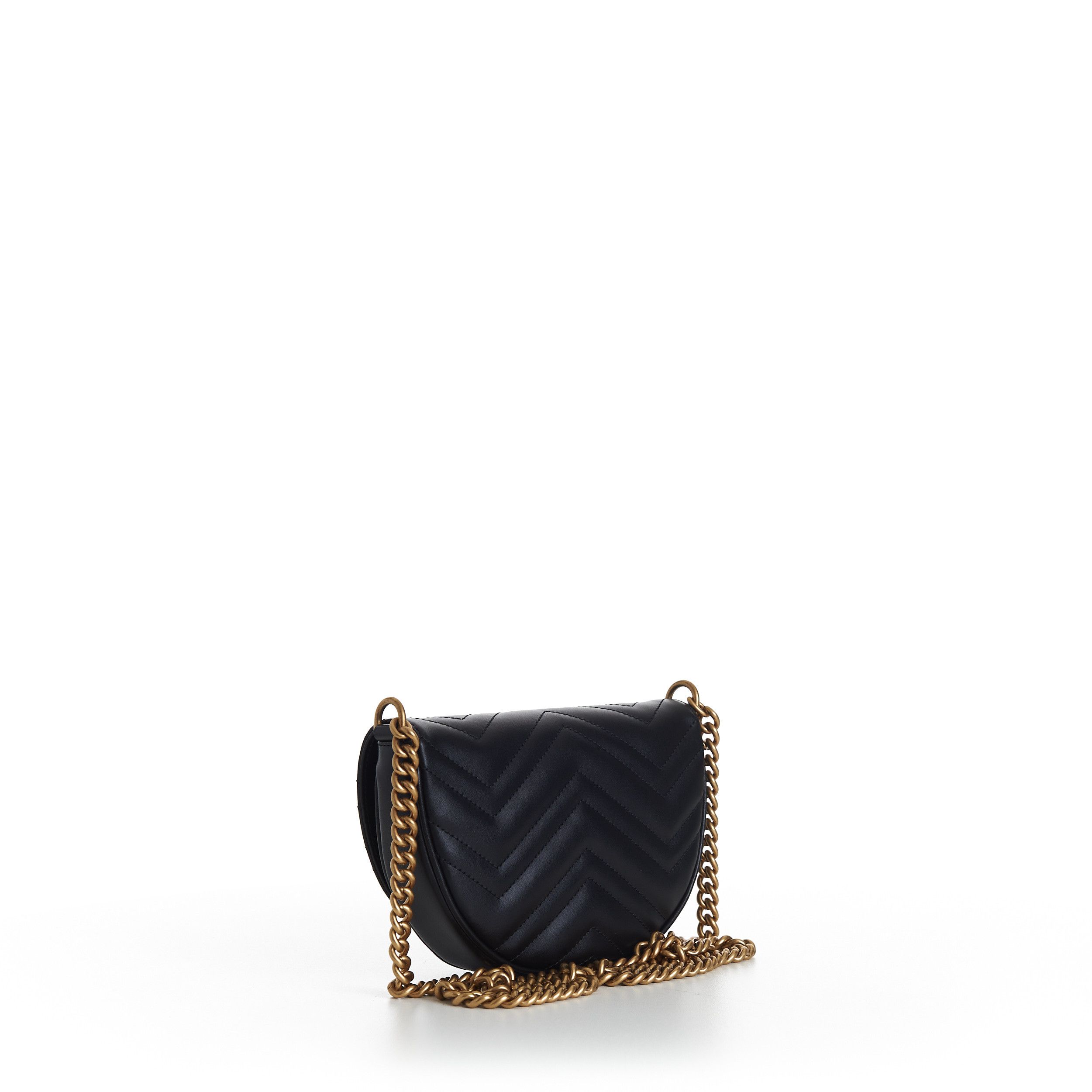 Gucci GG Marmont Matelassé Chain Mini Bag In Black Leather Size ONE SIZE - 4 Thumbnail