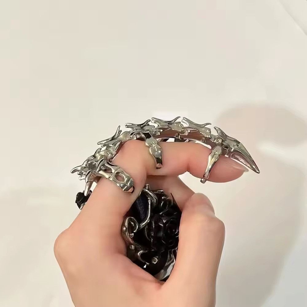 Jewelry × Vintage Cyberpunk Spike Spinal Bone Ring Size ONE SIZE - 2 Thumbnail