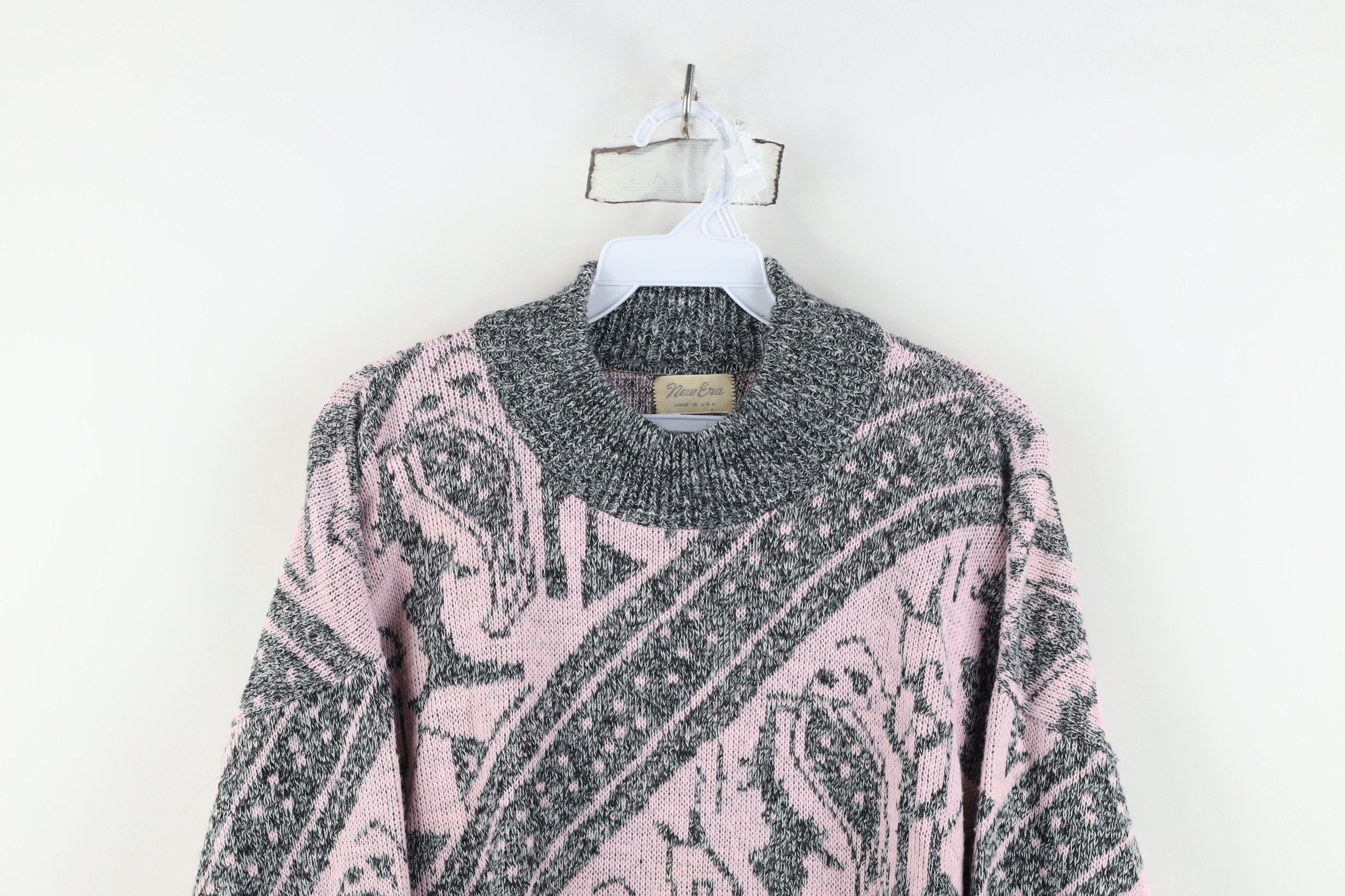 Vintage Vintage 90s Streetwear Paisley Geometric Knit Sweater USA Size L / US 10 / IT 46 - 2 Thumbnail