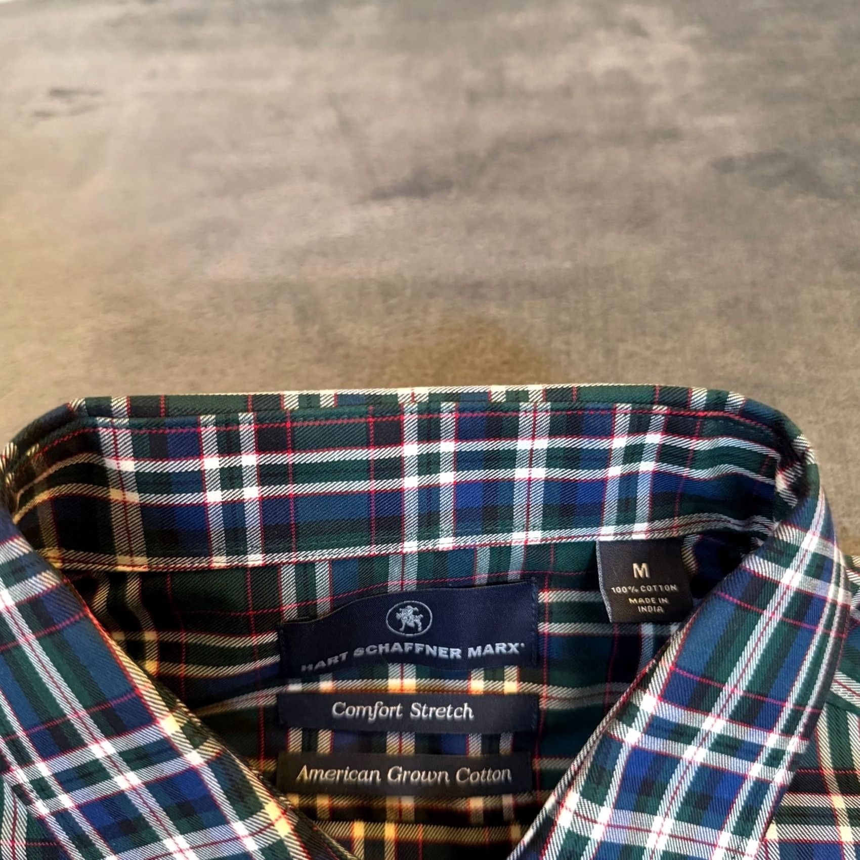 Hart Schaffner Marx Hart Schaffner Marx Button-Down Shirt Green Plaid Men M NWT Stretch Comfort Size US M / EU 48-50 / 2 - 3 Thumbnail