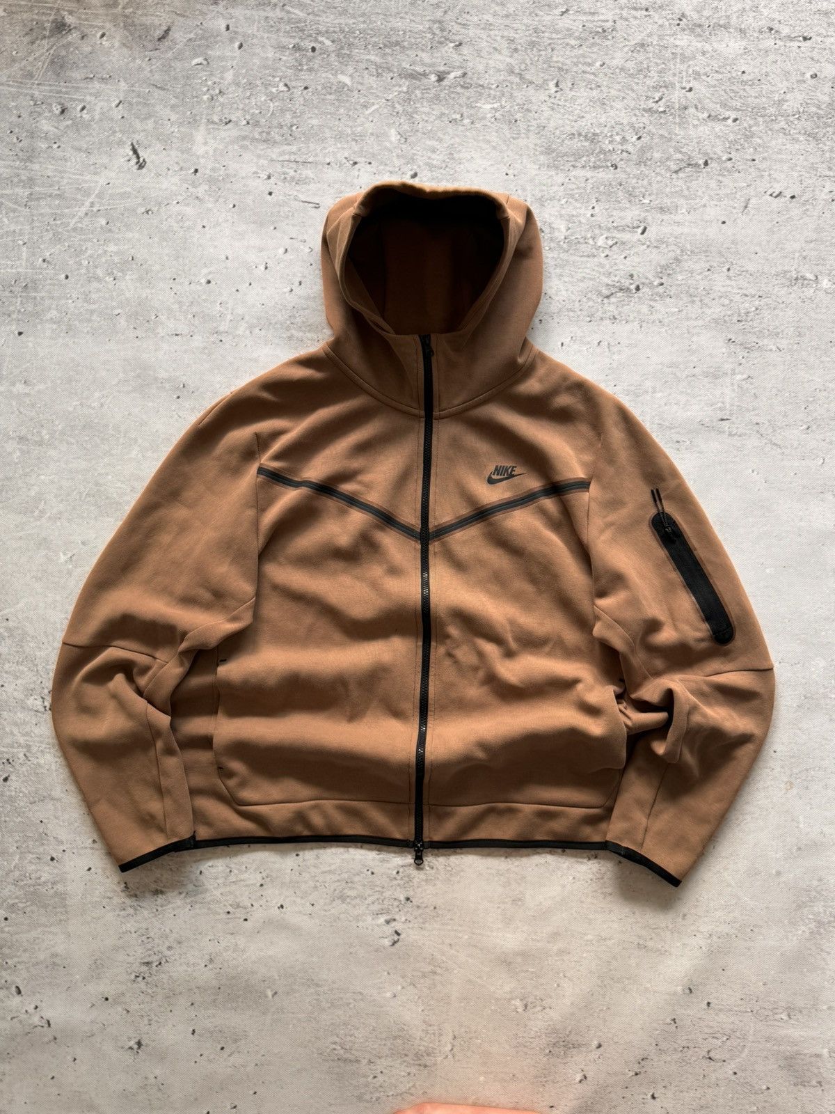 NIKE TECH FLEECE VINTAGE BASIC LOGO OVERSIZE BOXY ZIP HOODIE