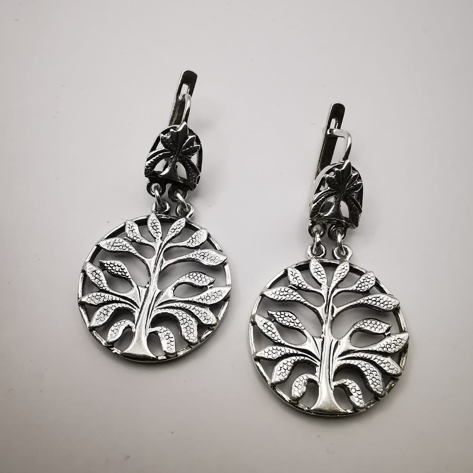 Vintage Filigree 925 Sterling Silver Earrings Jewelry 86 g