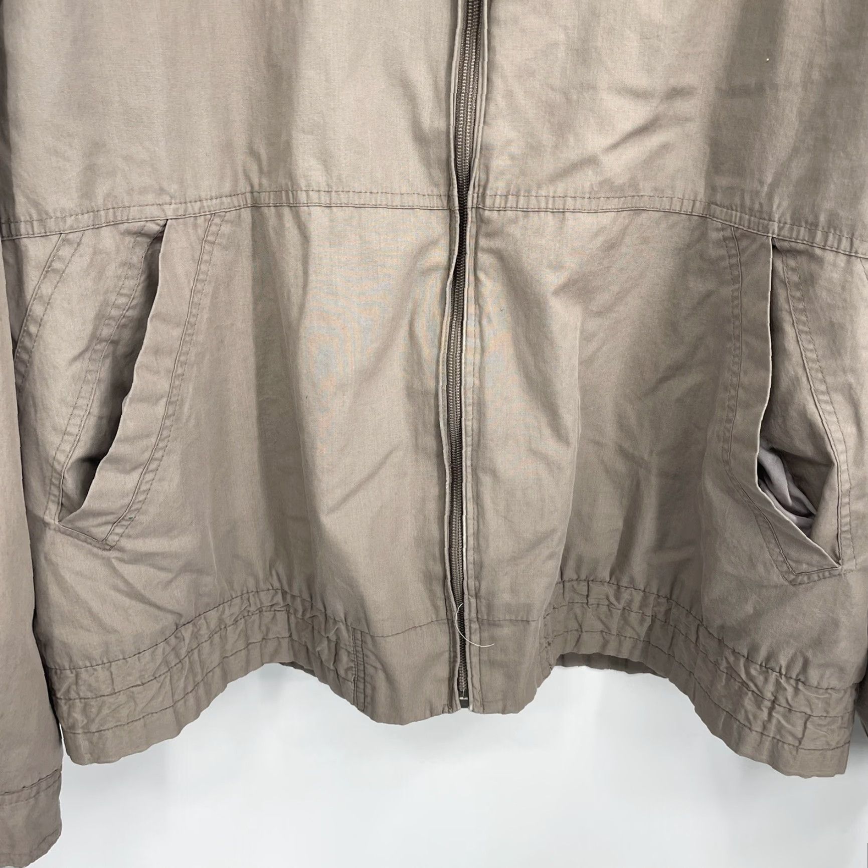 Members Only VINTAGE Members Only Jacket Men XL Beige Zip Up 90s Bomber Coat with Shoulder Pads Mens XL Beige 80s READ Size US XL / EU 56 / 4 - 4 Thumbnail