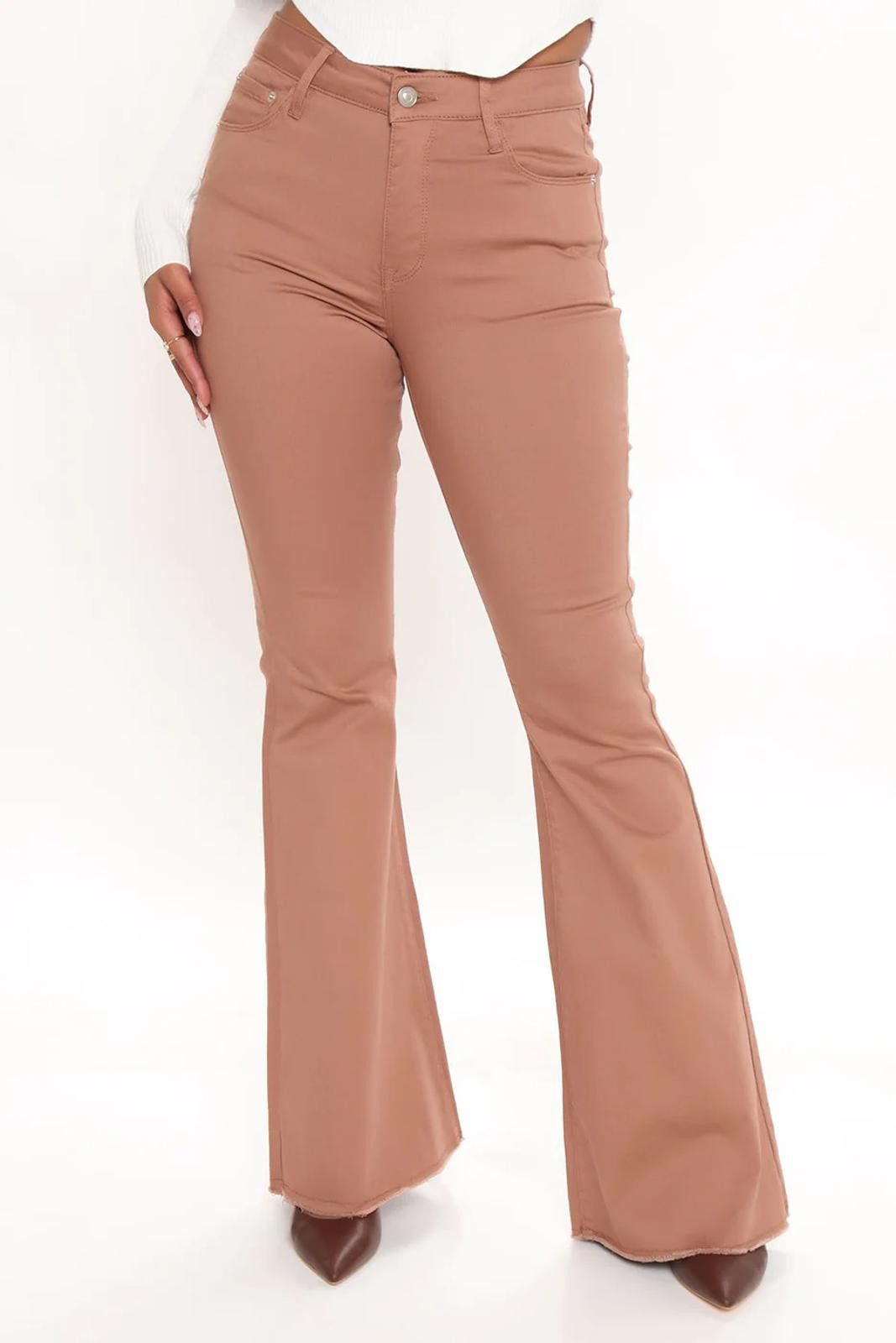 Fashion Nova Size 9 Metropolitan Stretch Flare Jeans - Mocha Size 29" - 3 Thumbnail