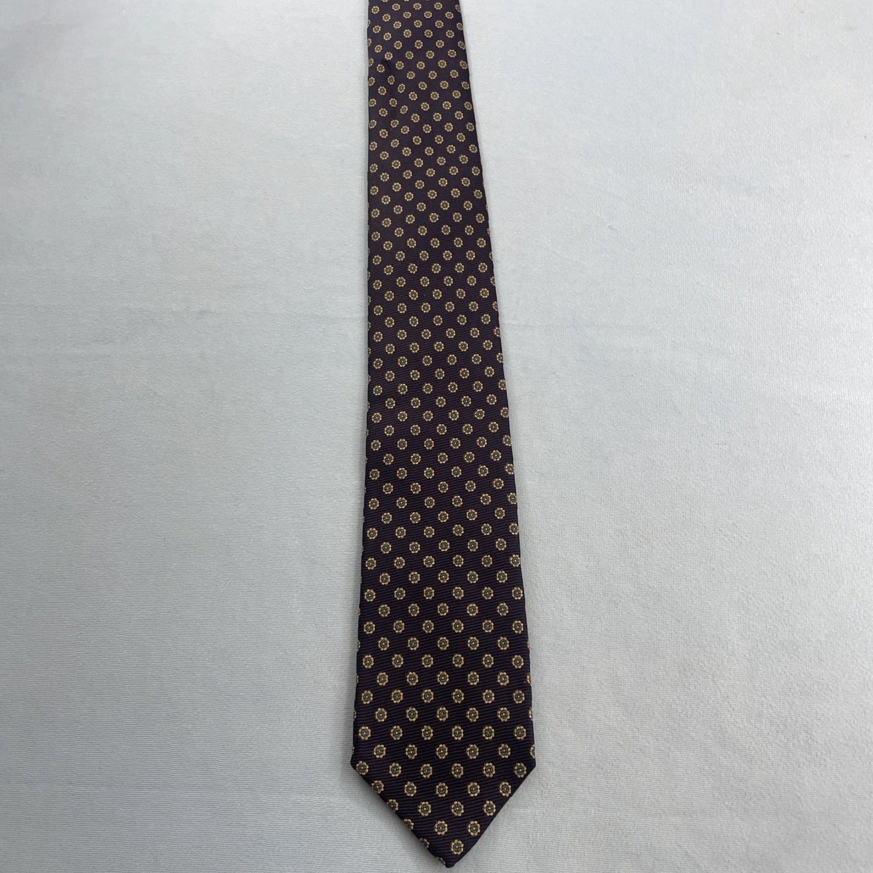 Vintage Jacob Roberts Silk Tie Italy Foulard Deco MicroDots Geometric Blue vtg 90s 3x59 Capsule Necktie Size ONE SIZE - 5 Thumbnail