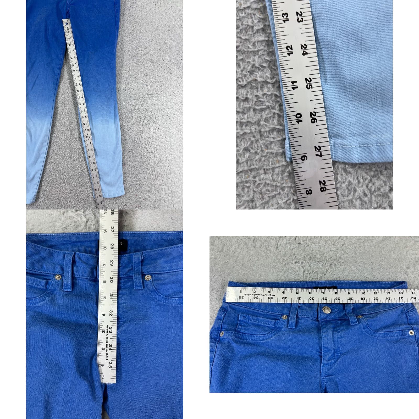 Bebe BeBe Jeans Womens 28 Blue Jeans Denim Skinny Tapered Two Tone Made USA Lyocell Womens Size 28" / US 6 / IT 42 - 8 Thumbnail