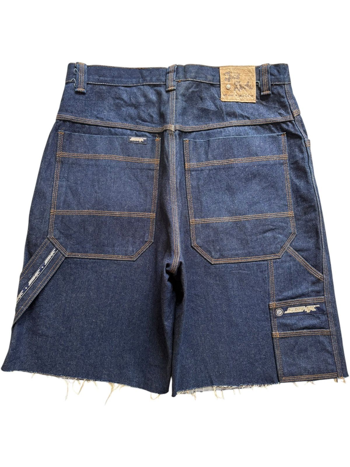 JNCO Vintage School of Hard Knocks Carpenter Baggy Jean Shorts Size US 35 - 2 Thumbnail