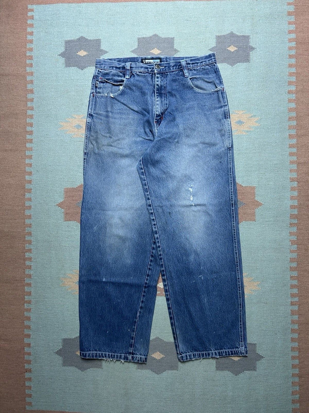 Vintage Vtg y2k baggy jeans southpole distressed grunge wide 34x32 Size US 34 / EU 50 - 4 Thumbnail