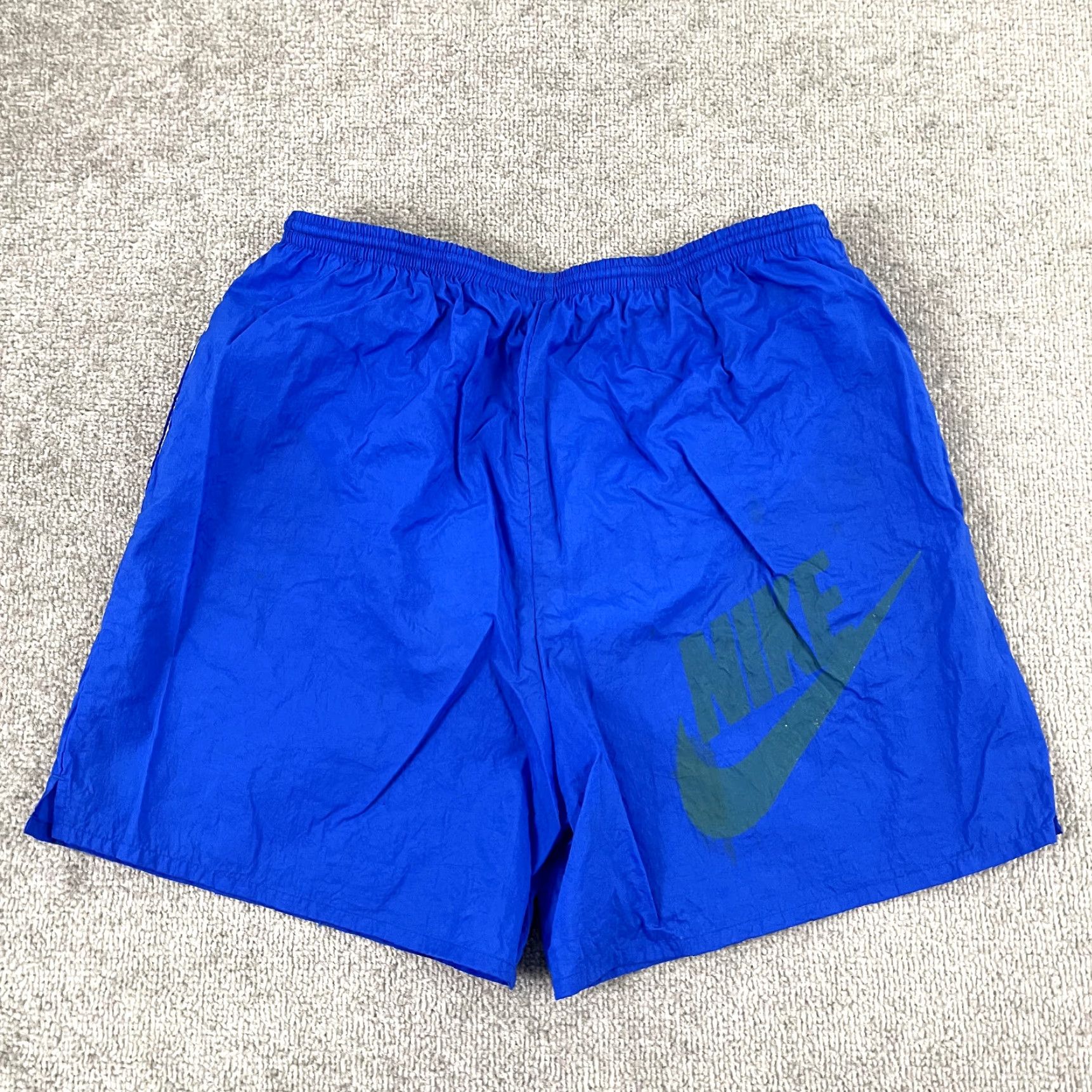 Nike NIKE Swim Trunks Men Large 5" Blue Lined Nylon Board Shorts Swoosh Beach Sports Size US 33 - 2 Thumbnail