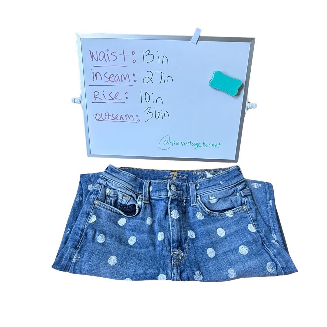 7 For All Mankind 7 for all Mankind The High Waist Ankle Skinny Jean Polka Dot Size 28" / US 6 / IT 42 - 7 Thumbnail