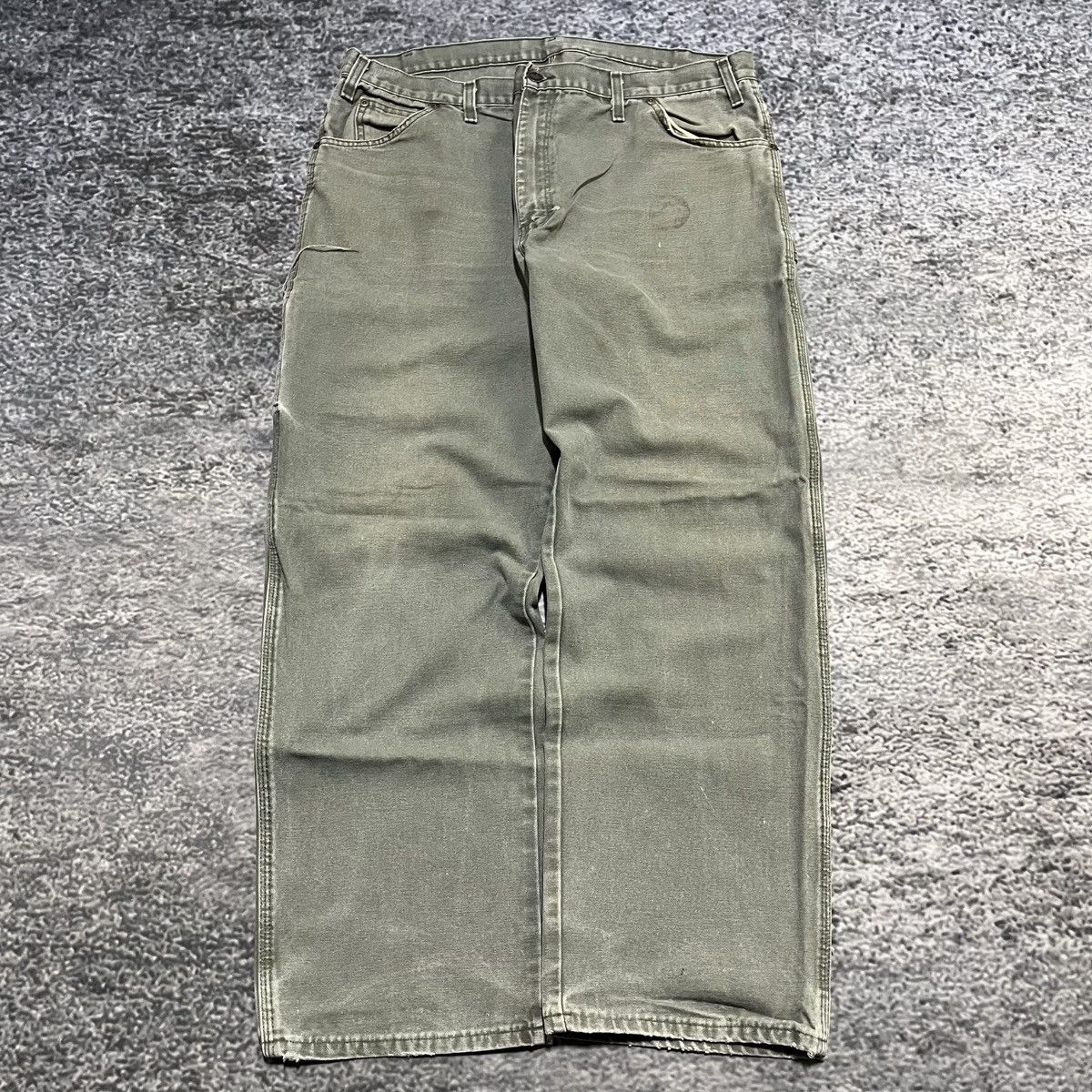 Dickies VINTAGE BAGGY DICKIES FADED GREEN WORKWEAR CARPENTER JEANS Size US 40 / EU 56 - 2 Thumbnail