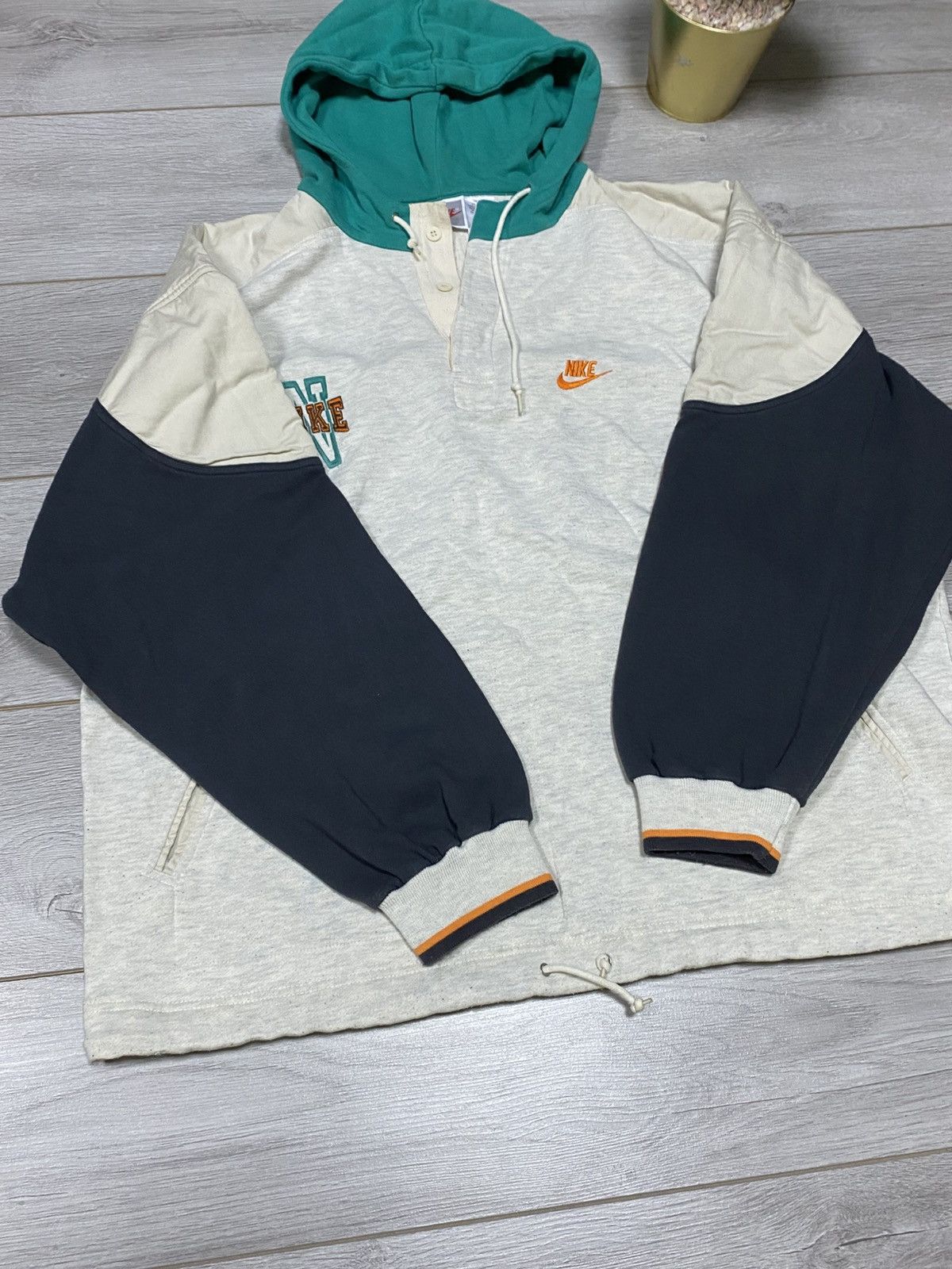 Nike Nike RARE 80s vintage big logo spell out hoodie Size US XL / EU 56 / 4 - 7 Thumbnail