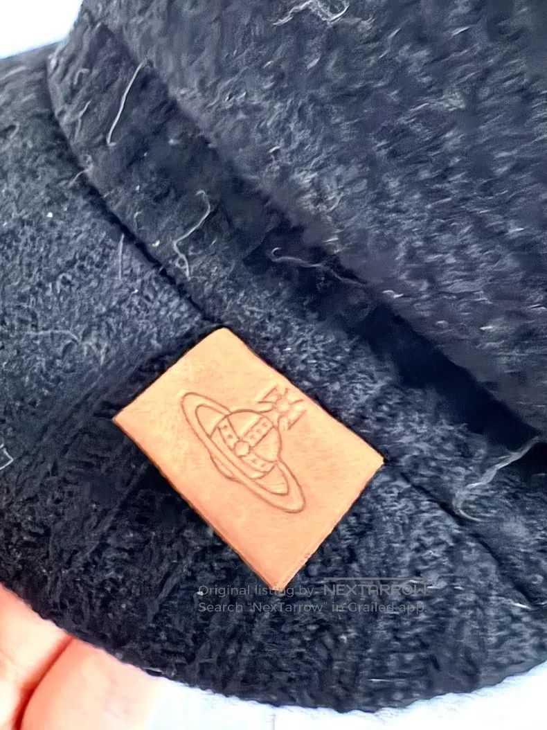 Vivienne Westwood Vivienne Westwood Black Wool Leather Label Saturn Beret Ne Size ONE SIZE - 4 Thumbnail