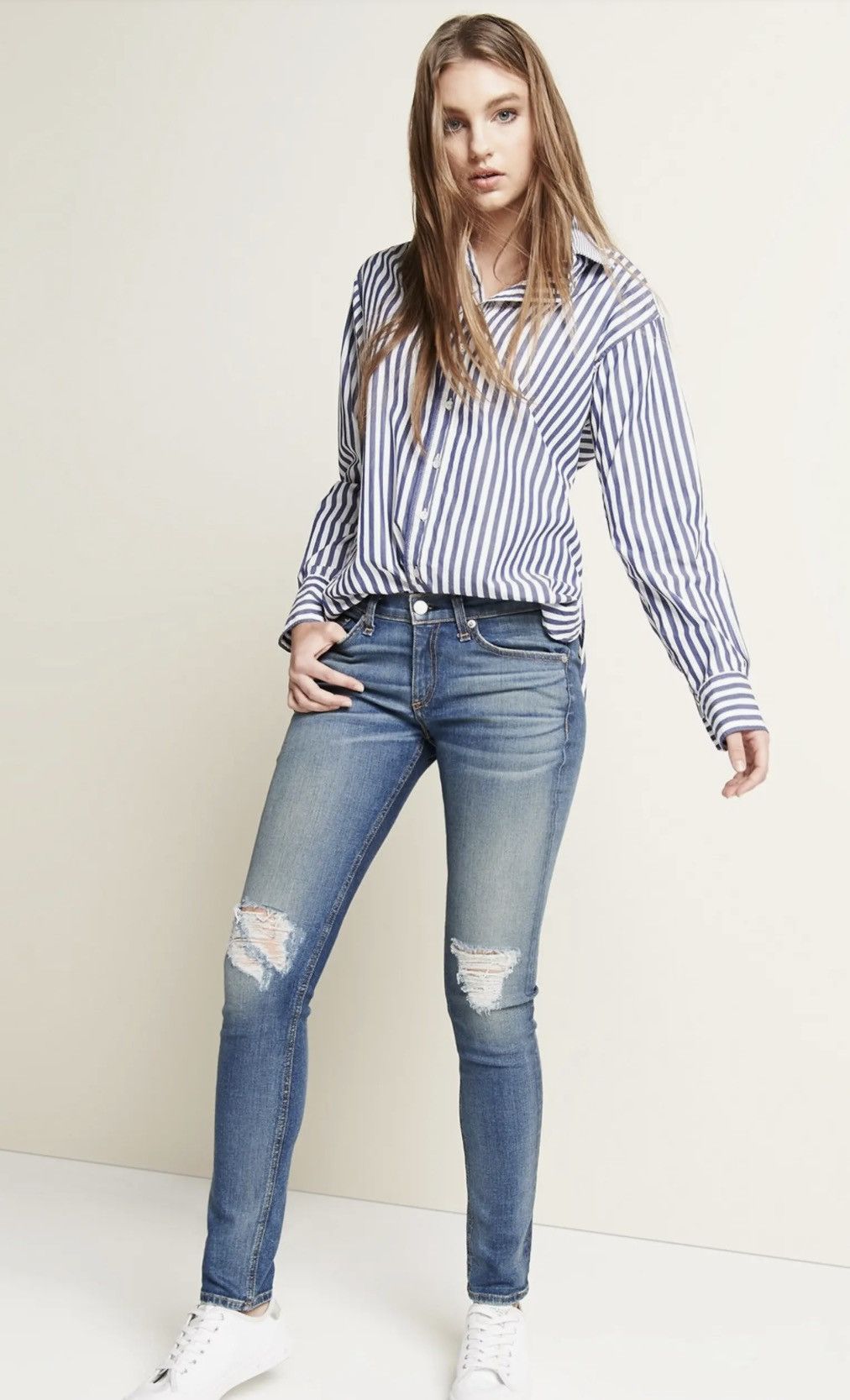 Rag & Bone Rag Cate Ripped Frayed Ankle Skinny Jean Size 26" / US 2 / IT 38 - 1 Thumbnail