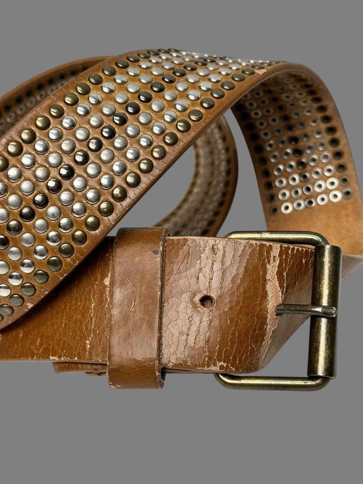 Beauty Beast Vintage Brown Leather Belt Classic Italian Handmade Style Size ONE SIZE - 6 Thumbnail
