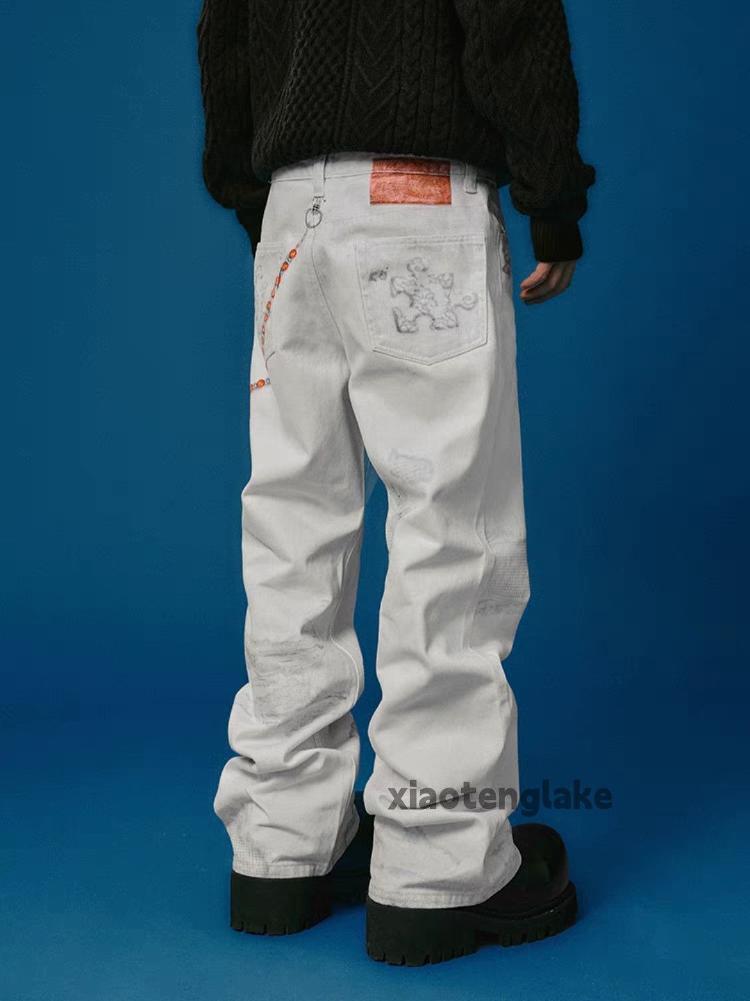 Jean Unisex outdoor utility print loose baggy hiphop pants Size US 32 / EU 48 - 2 Thumbnail