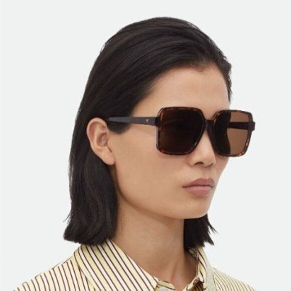 Bottega Veneta New Bottega Veneta BV1317SK 002 Sunglasses - Havana Frame Size ONE SIZE - 4 Thumbnail