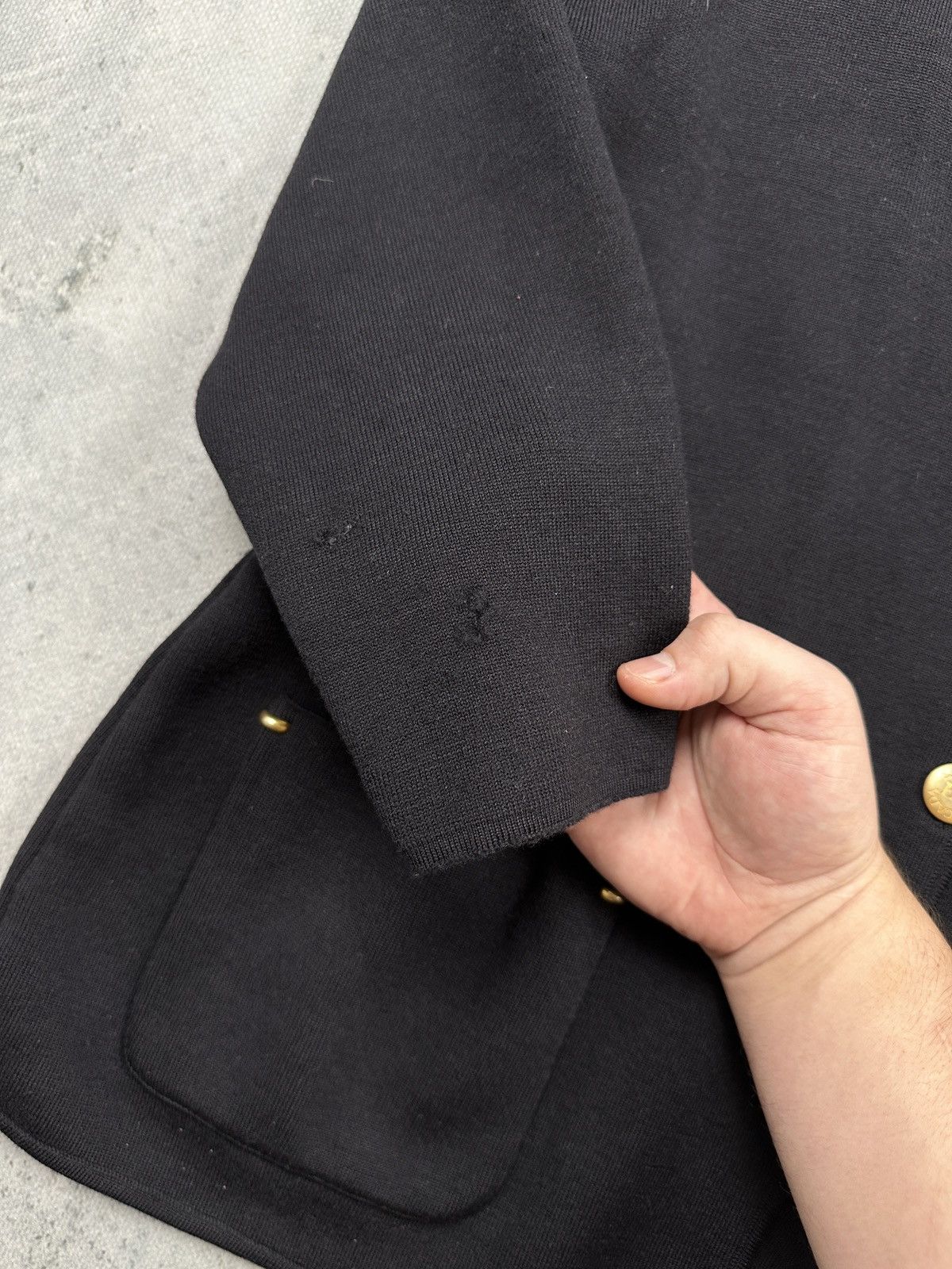 Escada Vintage Escada Margaretha Ley Black Wool Blazer Cardigan 80s Size L / US 10 / IT 46 - 10 Thumbnail