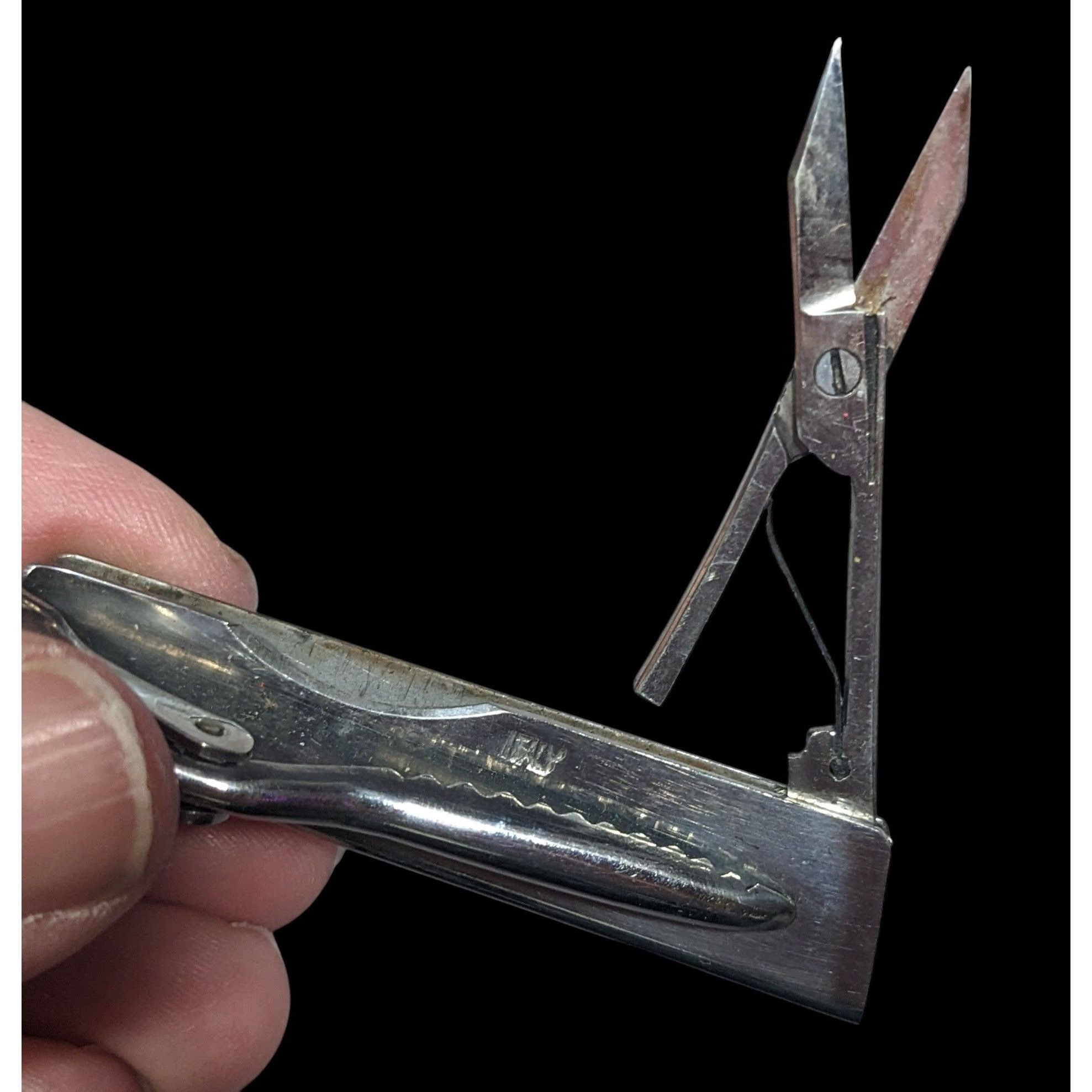Other Vintage Italian Silver Tone Textured Tie Clip With Retractab Size ONE SIZE - 2 Thumbnail
