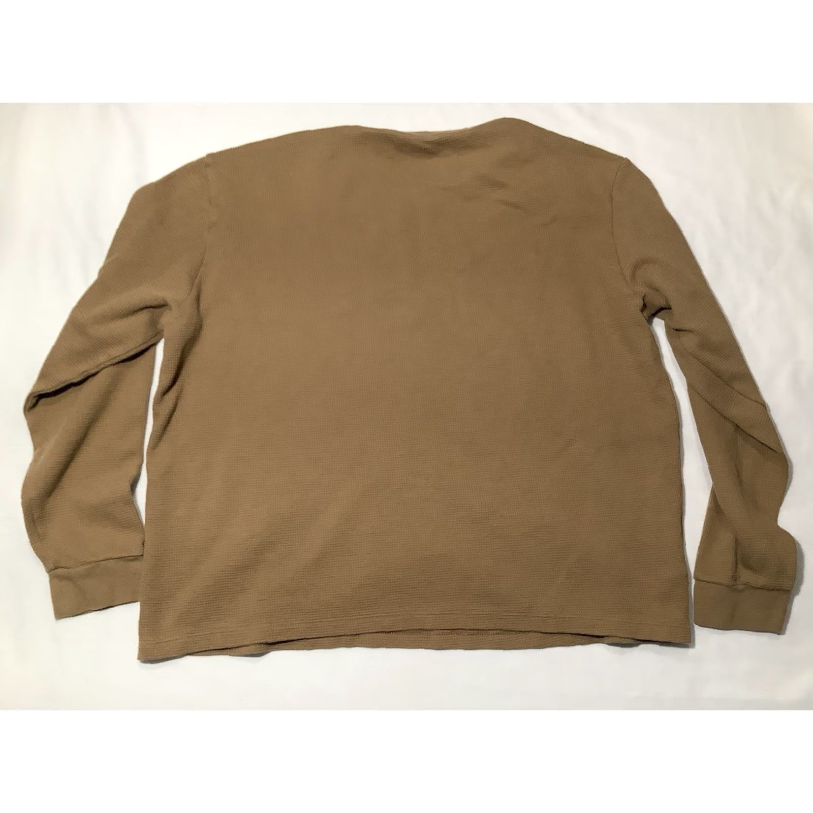 Lacoste Lacoste Thermal Shirt XXL Brown Waffle Knit Long Sleeve Crew Neck Top Mens Size US XXL / EU 58 / 5 - 6 Thumbnail
