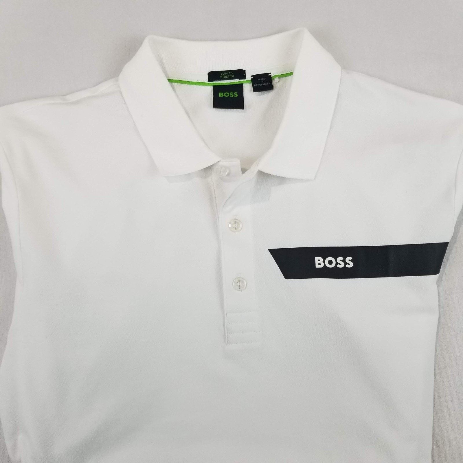 Hugo Boss Boss Paule Polo Shirt Mens XL White Slim Fit Stretch Size US XL / EU 56 / 4 - 3 Thumbnail