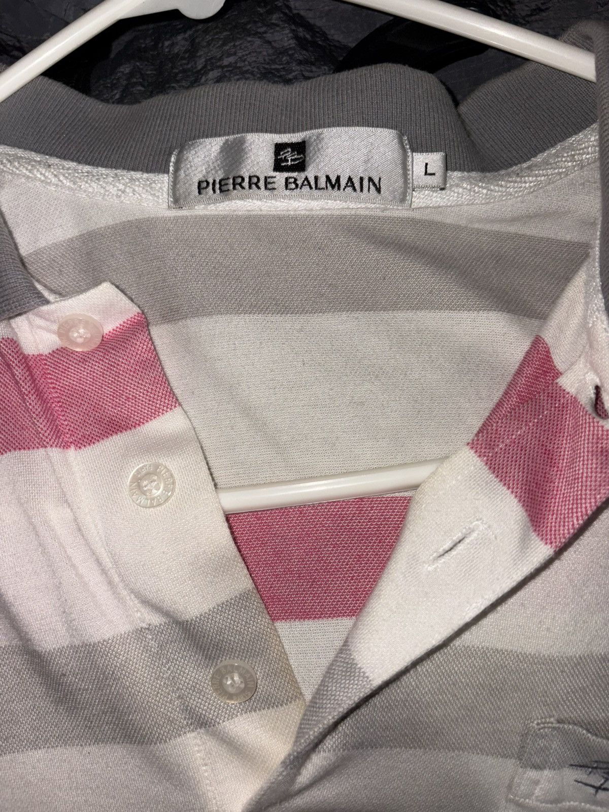 Pierre Balmain Pierre Balmain polo pink/white stripe Size L Size US L / EU 52-54 / 3 - 3 Thumbnail