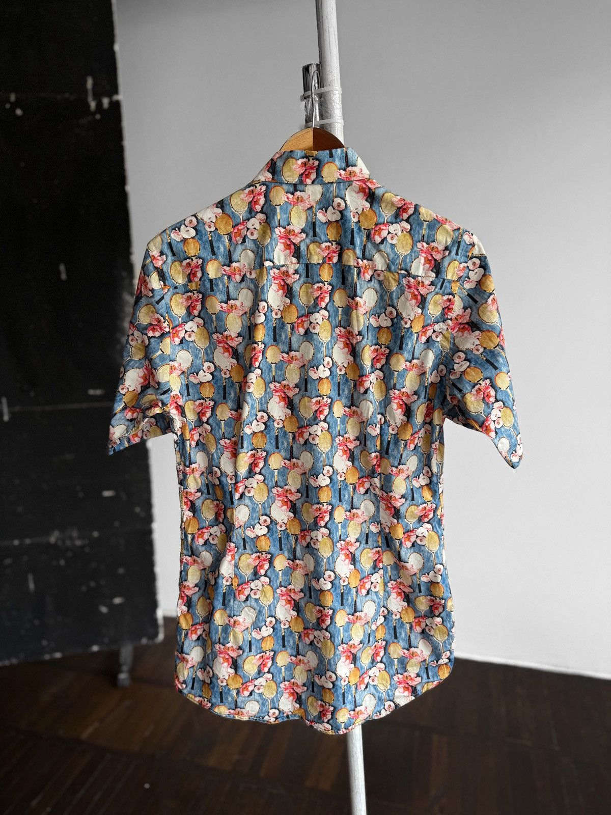 Eton Eton Multicolor Floral Tennis Racket Print Slim Button Shirt Size US S / EU 44-46 / 1 - 3 Thumbnail